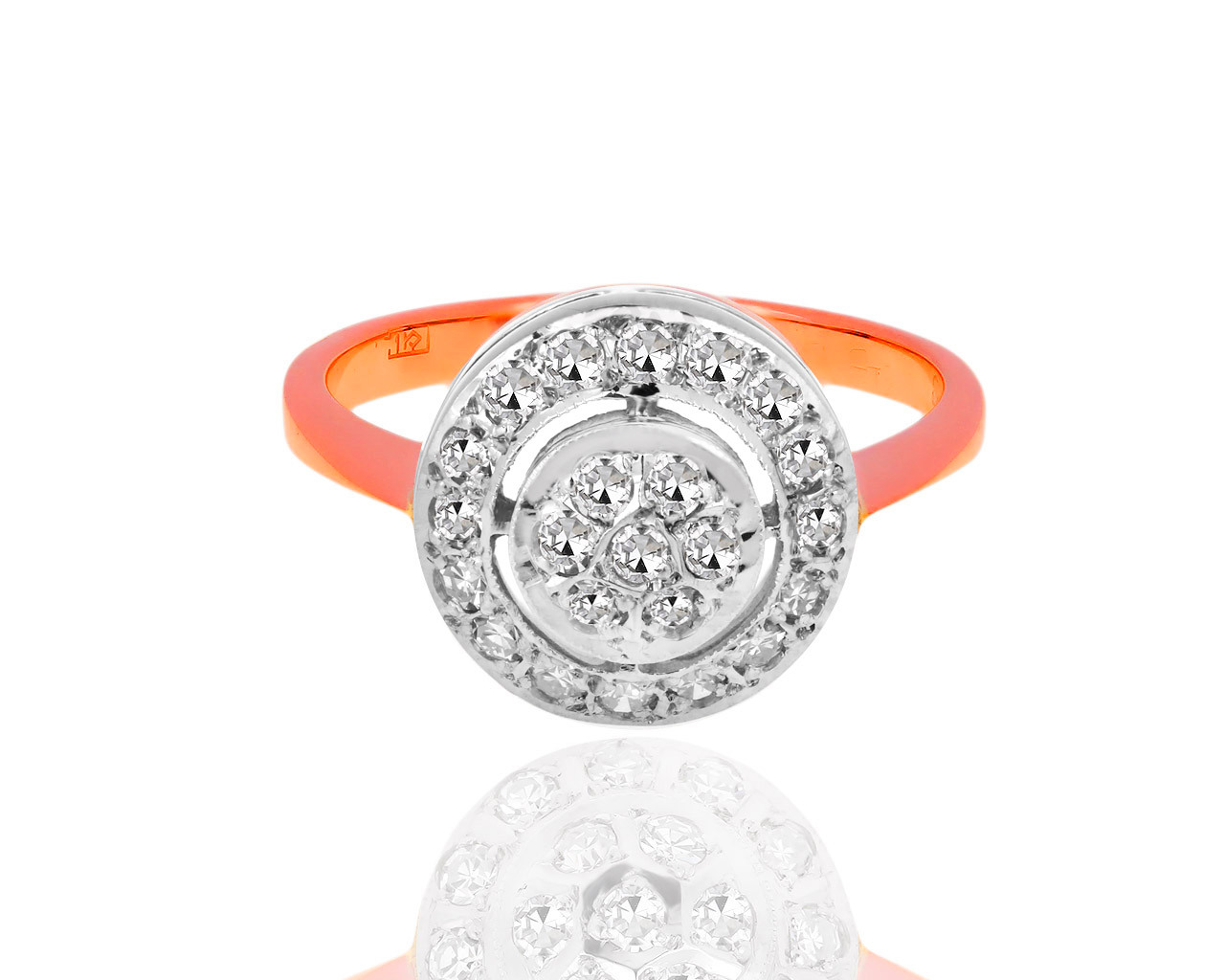 Классическое золотое кольцо с бриллиантами 0.46ct 130319/7