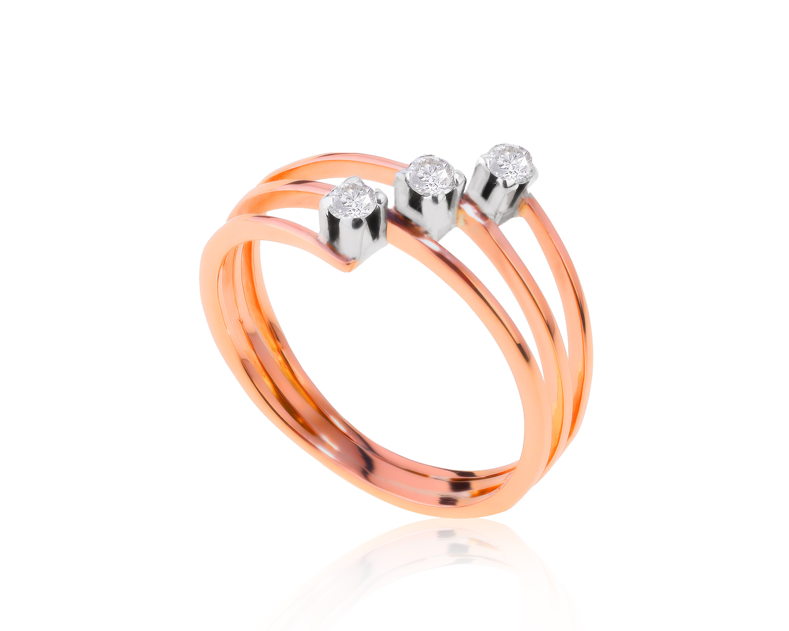 Изысканное золотое кольцо с бриллиантами 0.18ct 190322/3