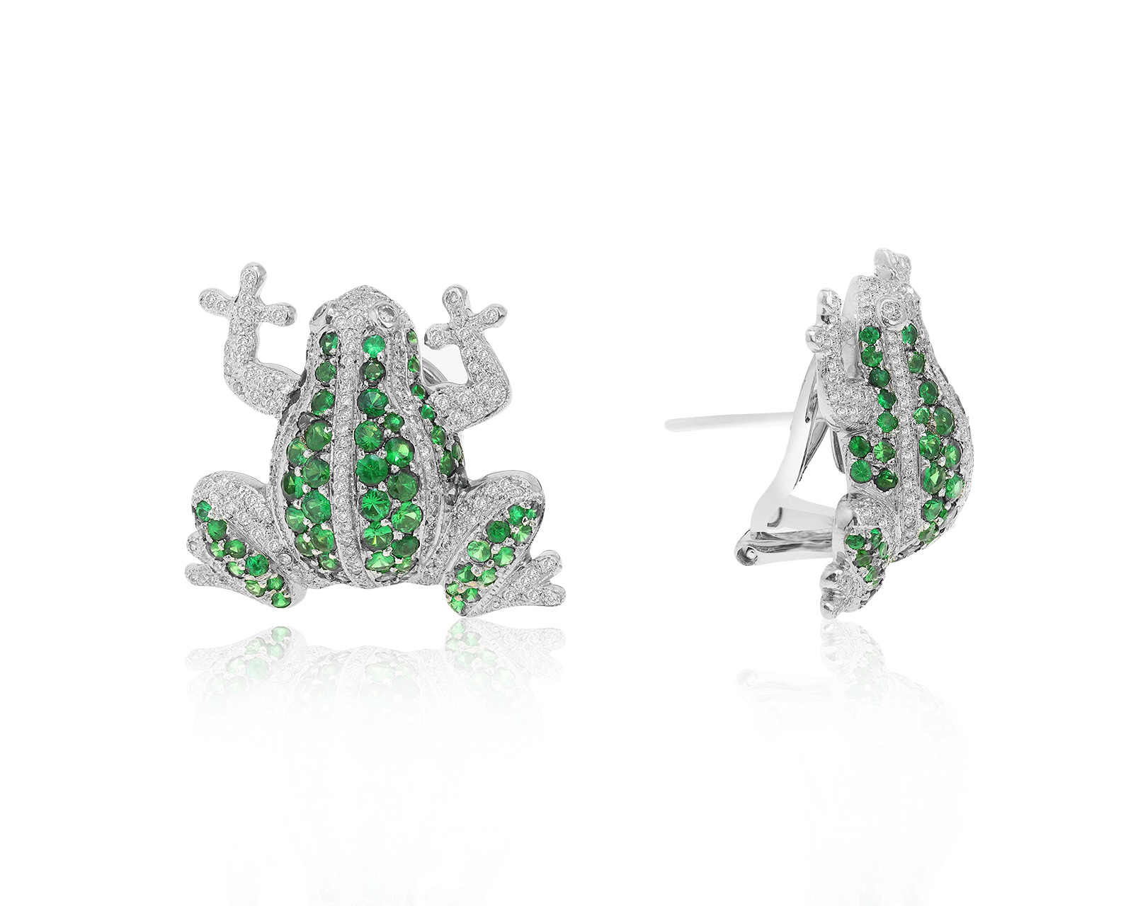 Изумительные золотые серьги с тсаворитами 2.48ct 031221/3