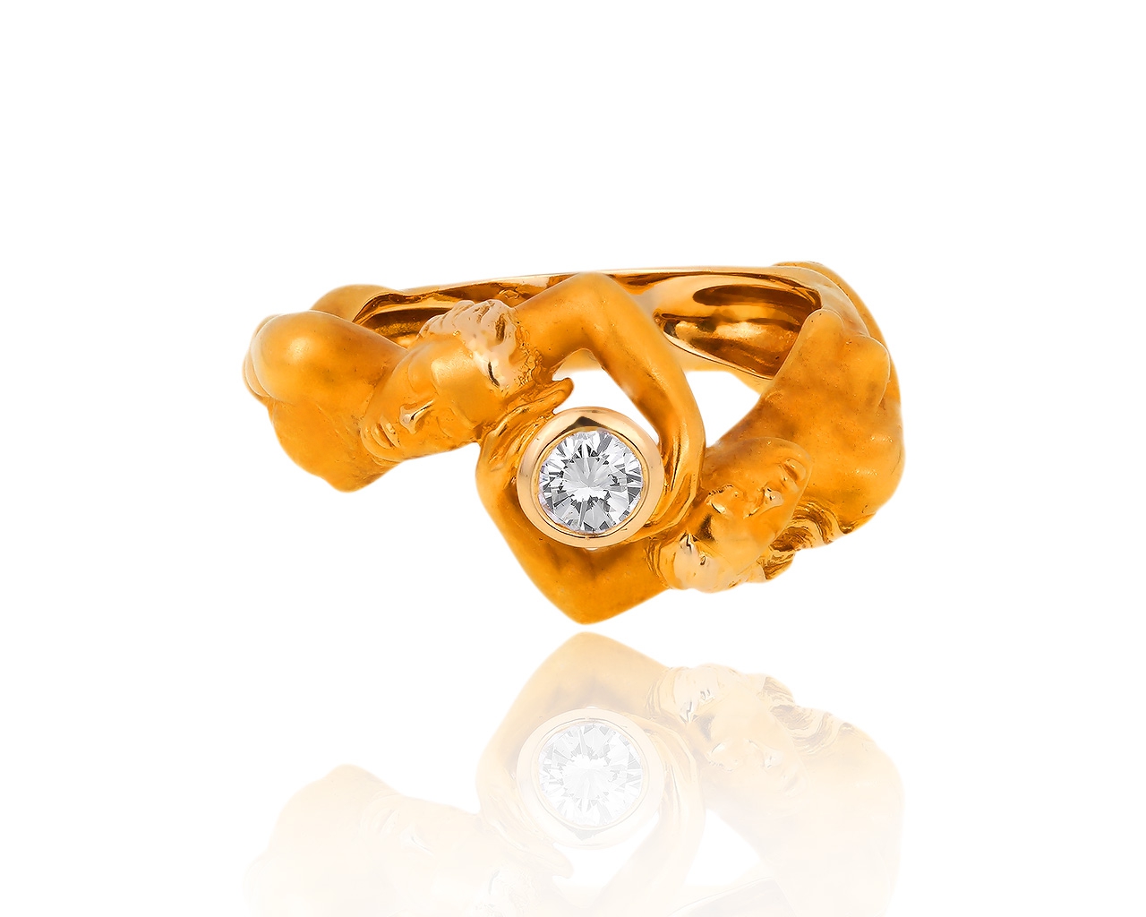 Золотое кольцо с бриллиантом 0.18ct Carrera y Carrera
