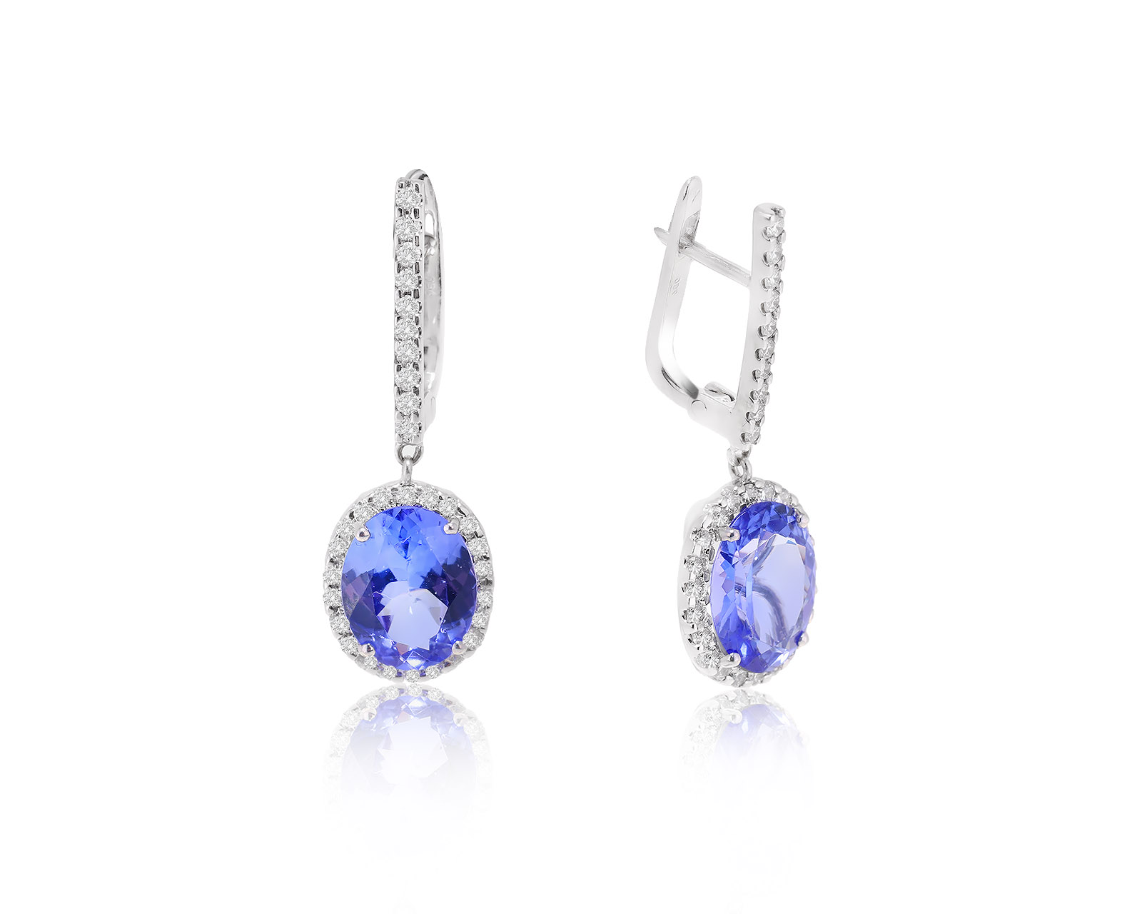 Прелестные золотые серьги с танзанитами 5.05ct 260123/10