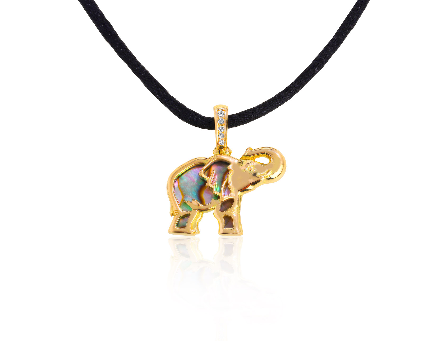 Праздничный золотой кулон с бриллиантами 0.04ct