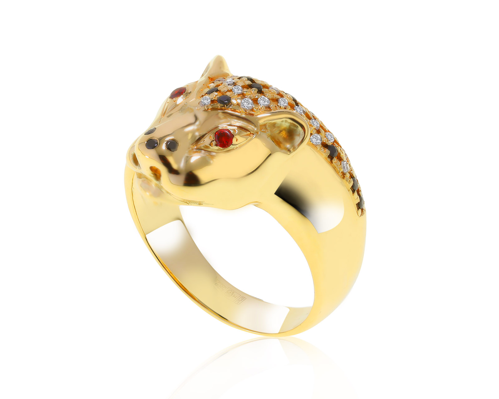 Стильное золотое кольцо с бриллиантами 0.15ct