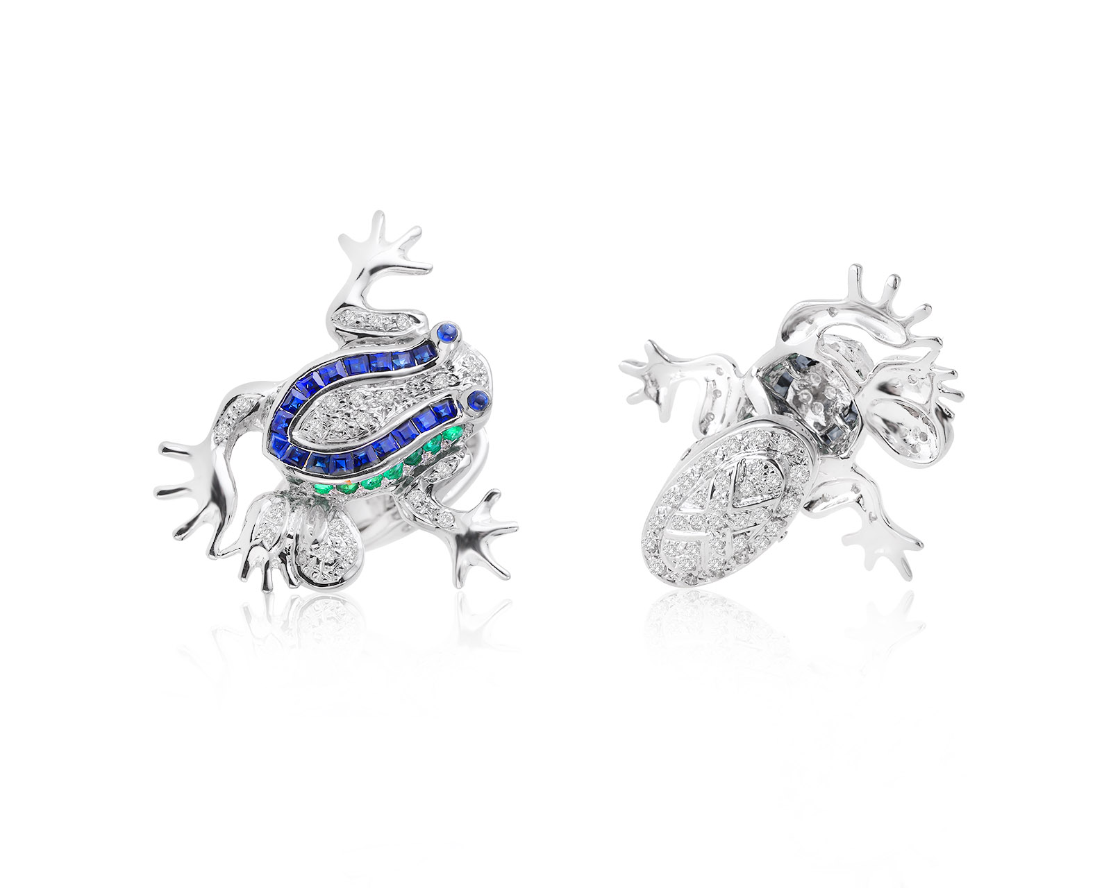 Модные золотые запонки с сапфирами 0.89ct 260922/8
