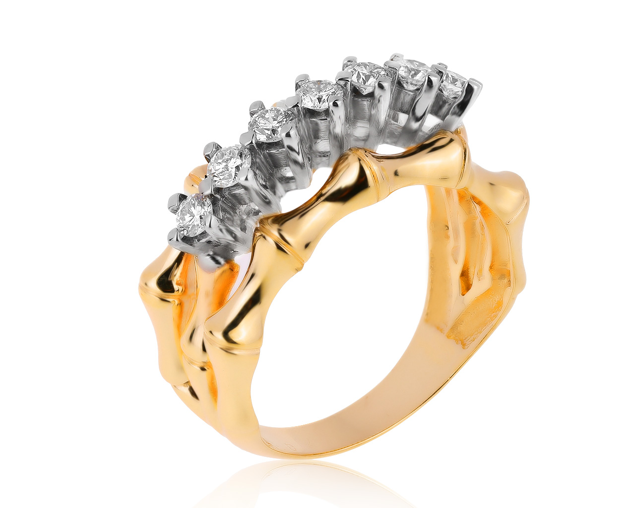 Превосходное золотое кольцо с бриллиантами 0.42ct