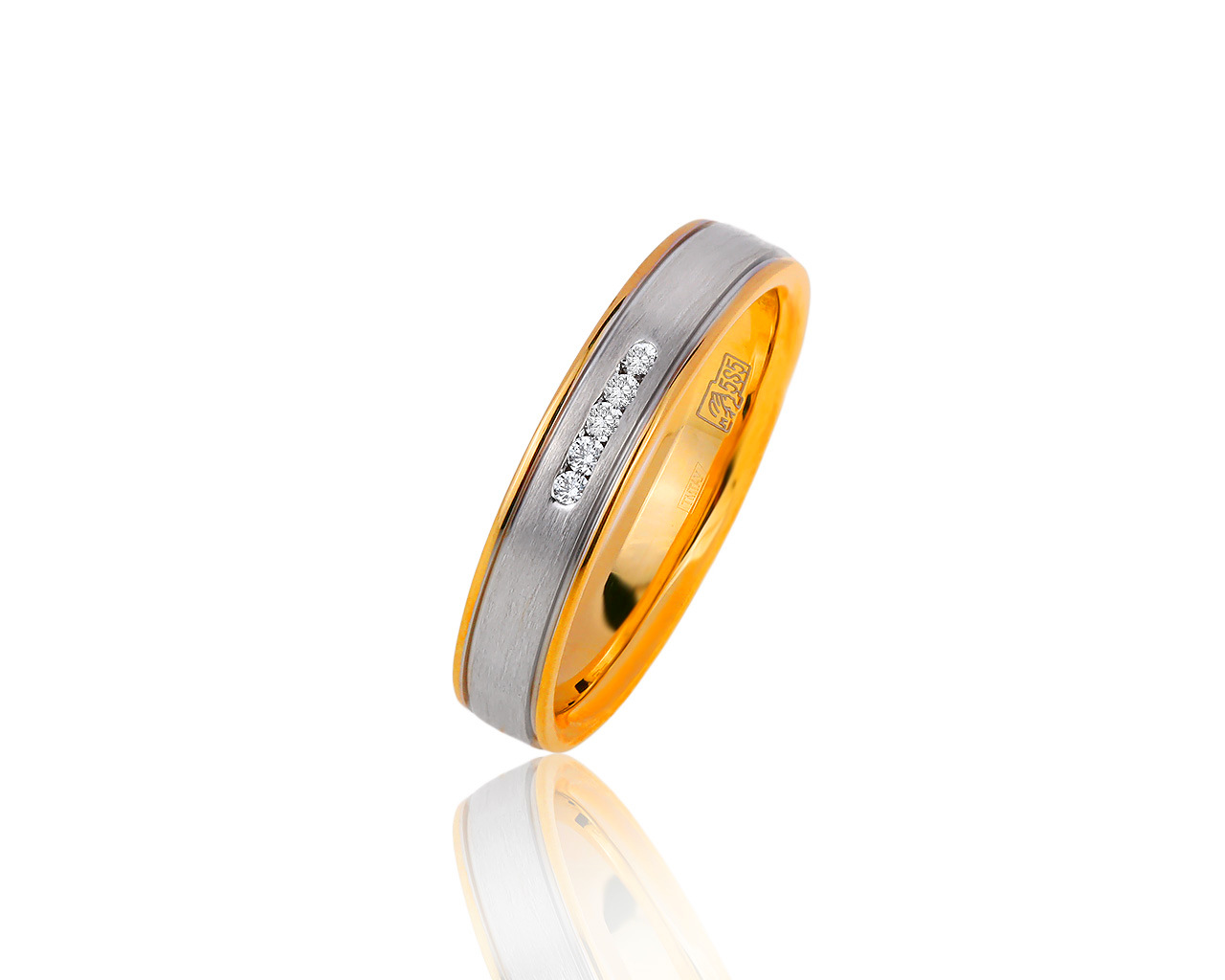 Престижное золотое кольцо с бриллиантами 0.05ct 050718/7 Престижное золотое кольцо с бриллиантами 0.05ct 050718/7