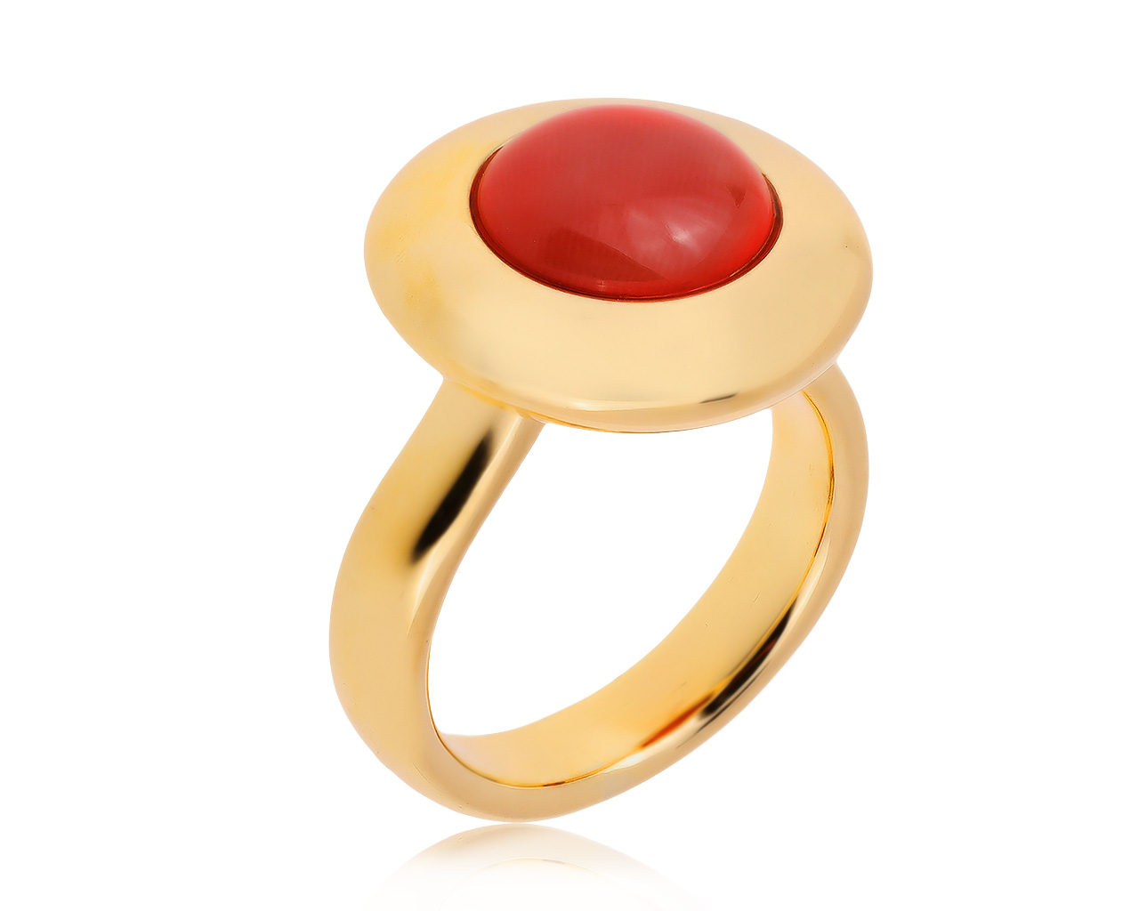 Оригинальное золотое кольцо с кораллом 1.45ct Tamara Comolli 030720/8