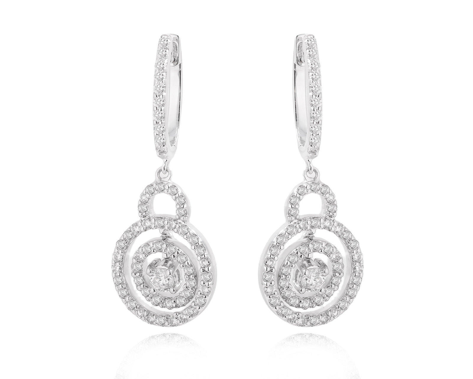 Золотые серьги с бриллиантами 1.32ct 311024/2 Золотые серьги с бриллиантами 1.32ct 311024/2