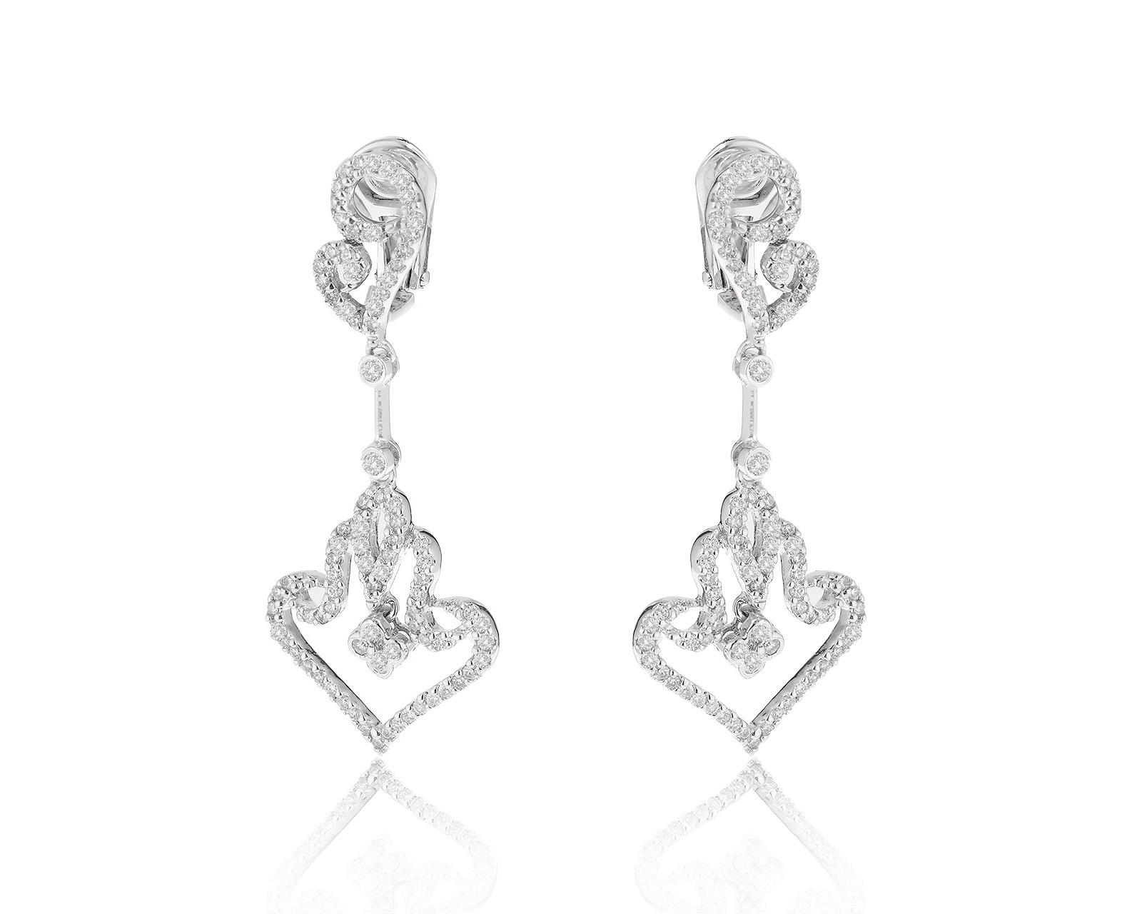 Роскошные золотые серьги с бриллиантами 1.01ct