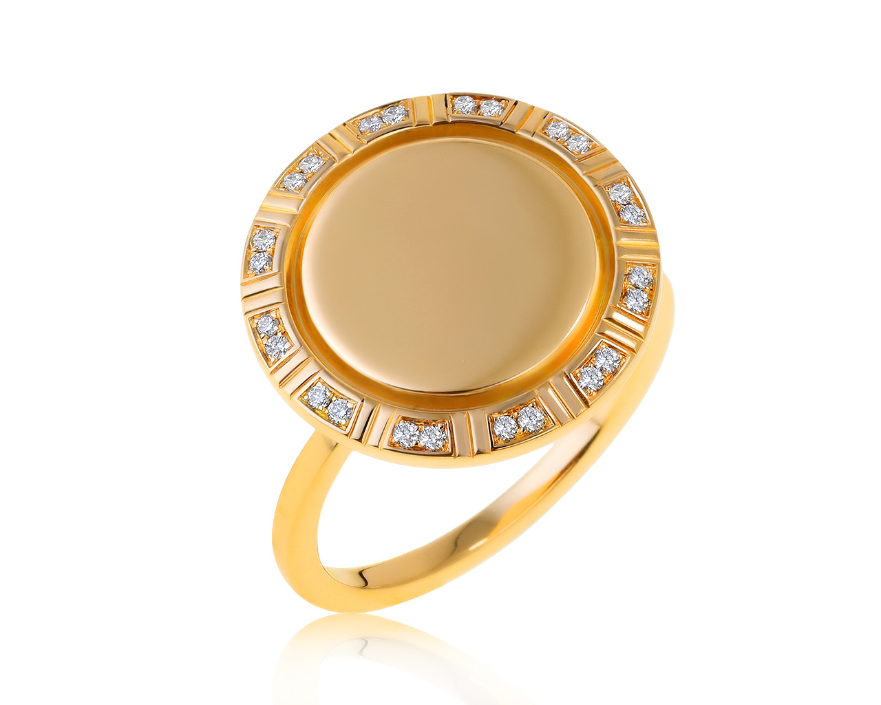 Оригинальное золотое кольцо с бриллиантами 0.10ct Piaget