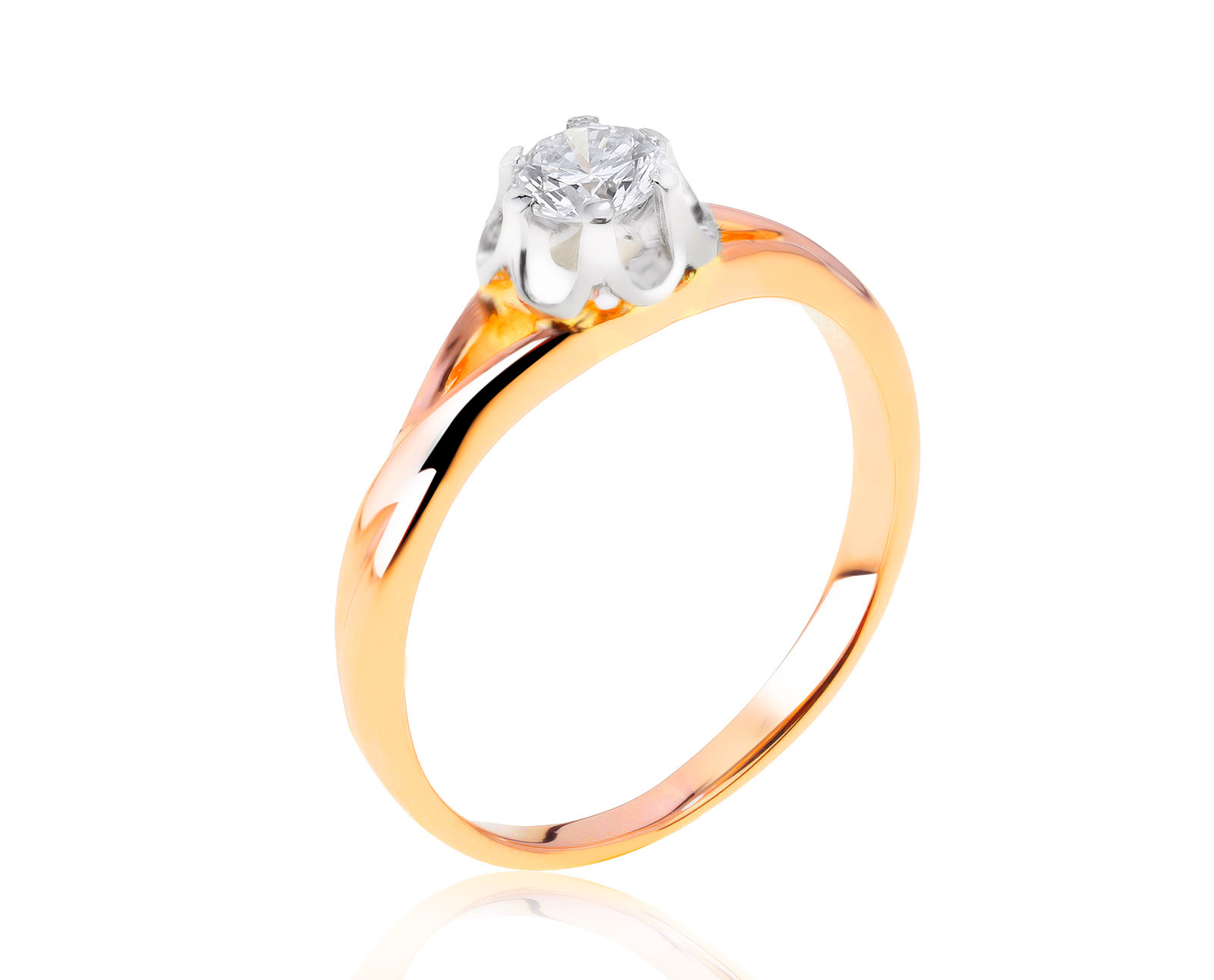 Солидное золотое кольцо с бриллиантом 0.28ct 011021/4 Солидное золотое кольцо с бриллиантом 0.28ct 011021/4