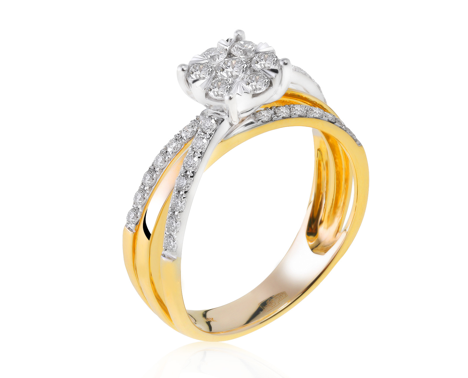 Прекрасное золотое кольцо с бриллиантами 0.62ct 260721/9