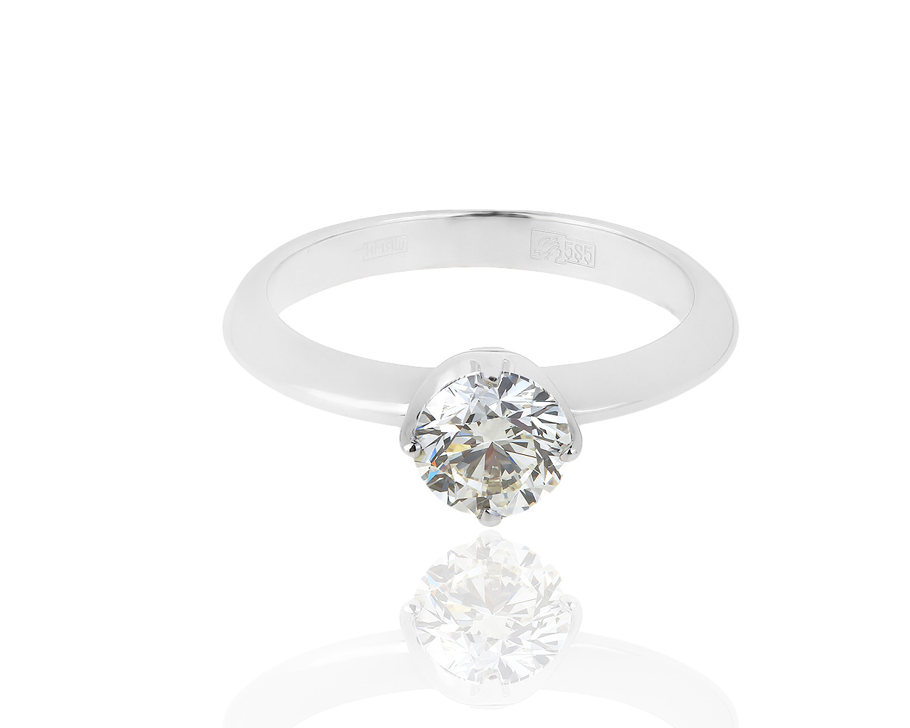 Помолвочное золотое кольцо с бриллиантом 1.00ct 060619/1