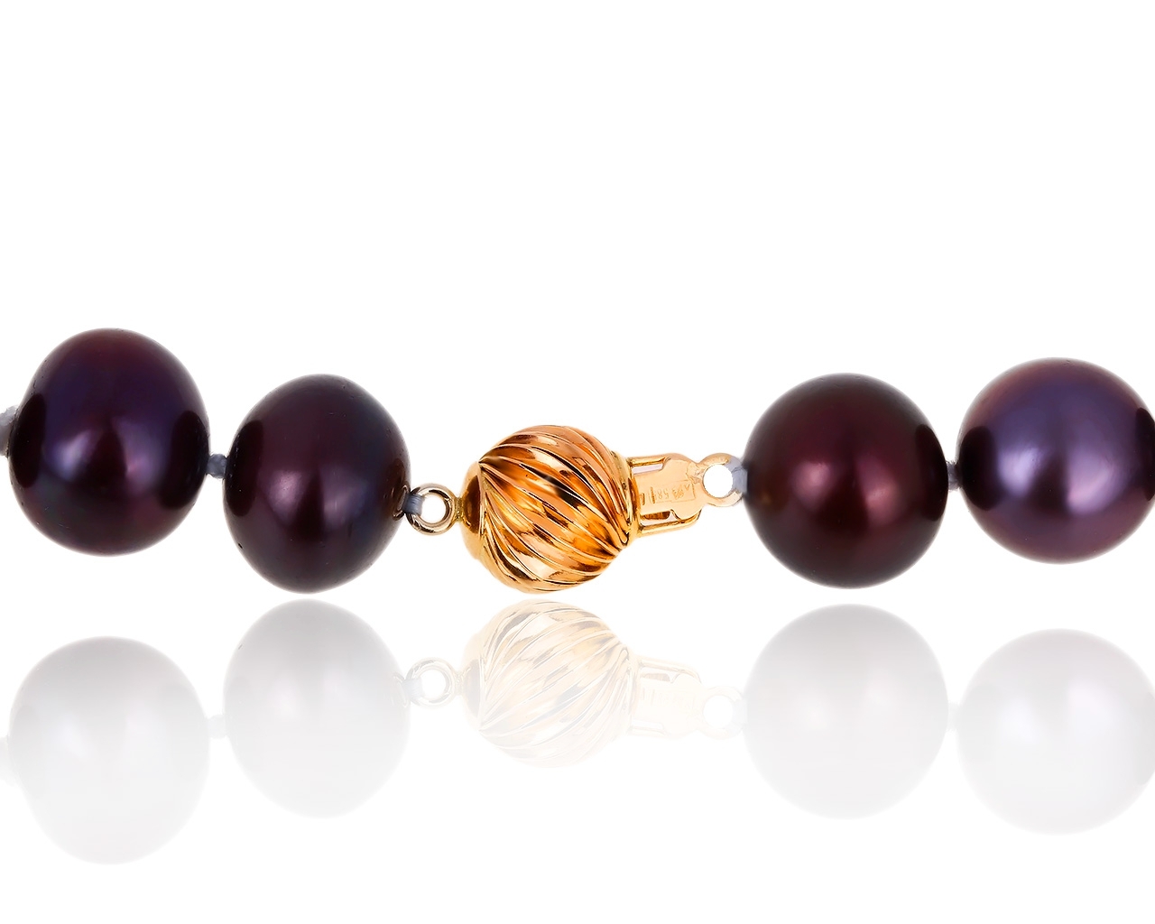 Королевское золотое ожерелье с кофейным жемчугом 111217/17