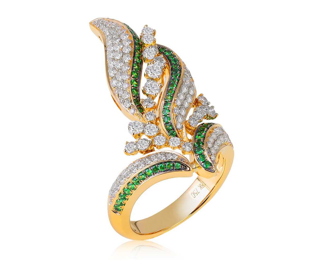 Прекрасное золотое кольцо с бриллиантами 2.39ct