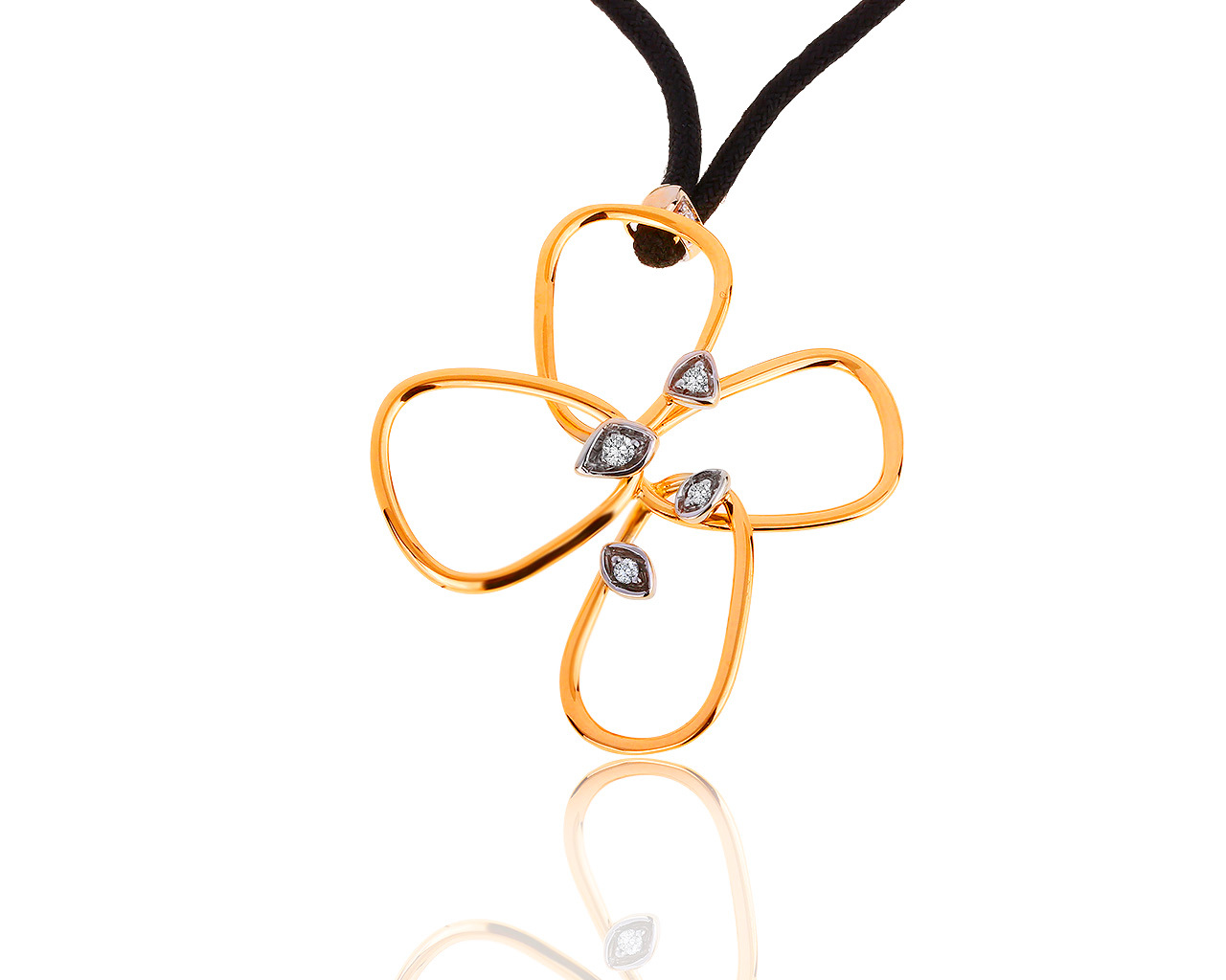 Оригинальный золотой кулон с бриллиантами 0.14ct Antonini