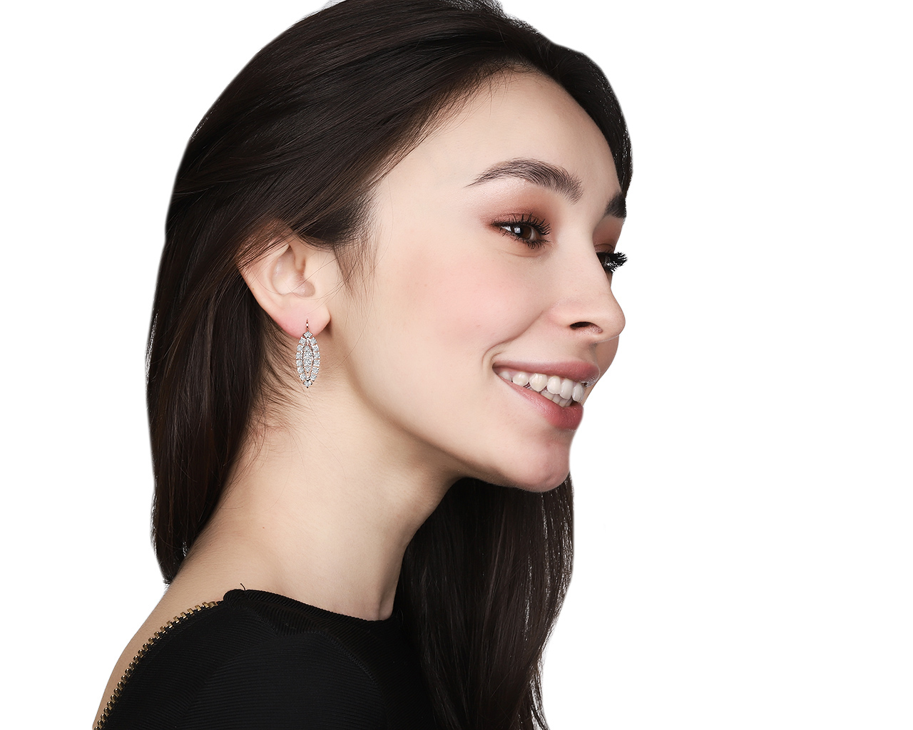 Очаровательные золотые серьги с бриллиантами 2.32ct