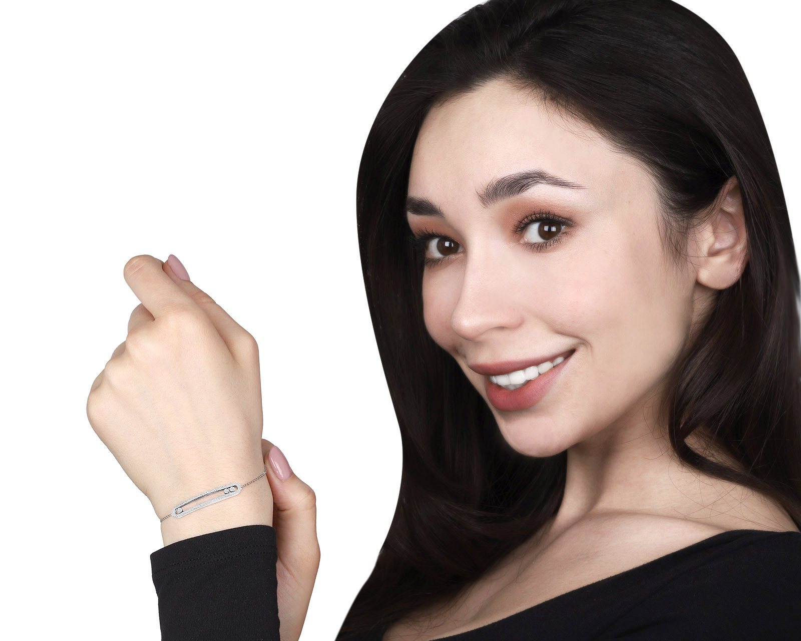 Достойный золотой браслет с бриллиантами 0.39ct