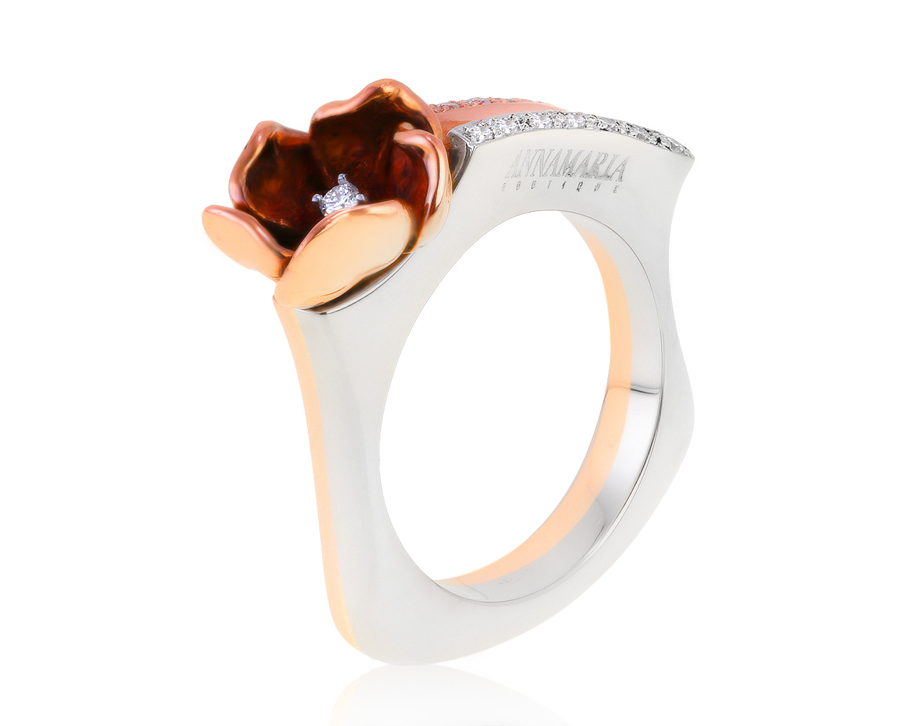 Оригинальное золотое кольцо с бриллиантами 0.17ct Annamaria Cammilli 200820/013