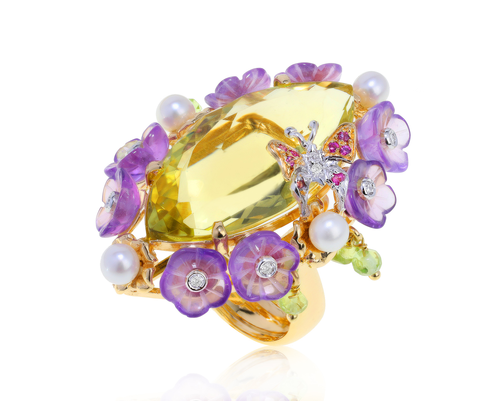 Оригинальное золотое кольцо с цитрином 20.52ct Giampiero Fiorini