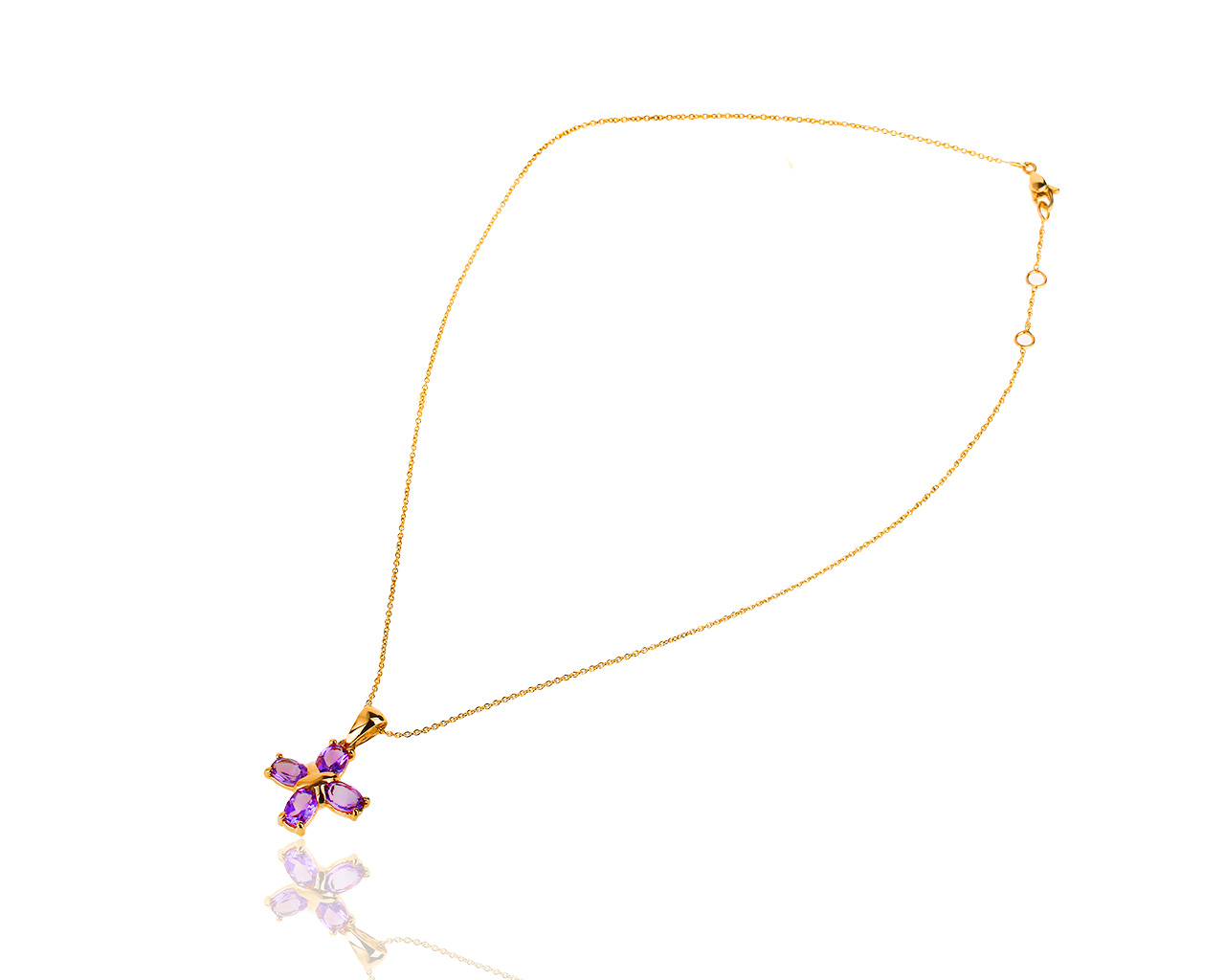 Итальянская золотая подвеска с аметистами Criso