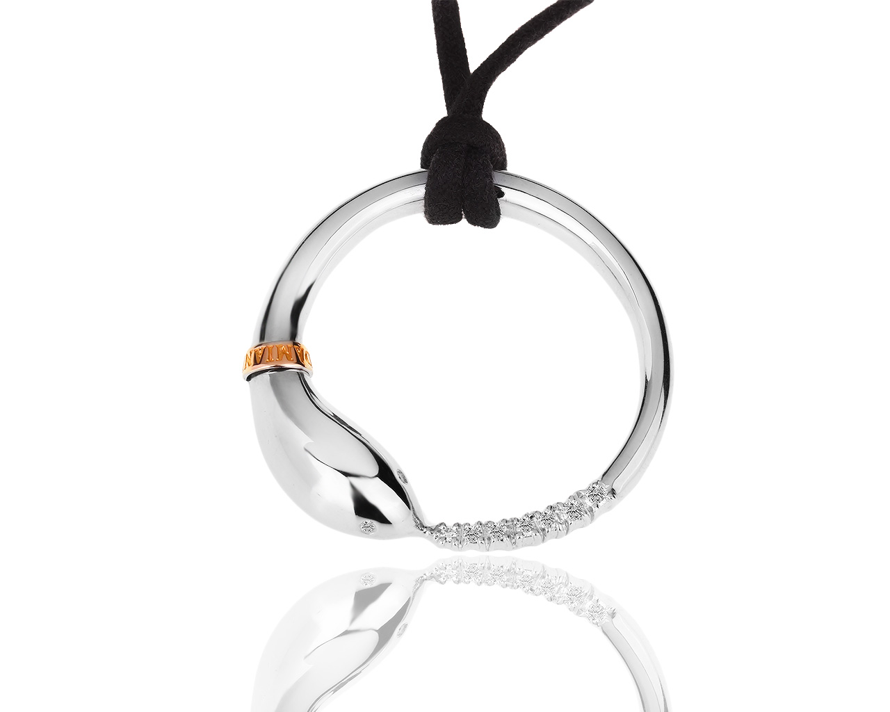 Оригинальная золотая подвеска с бриллиантами 0.11ct Damiani 090517/1