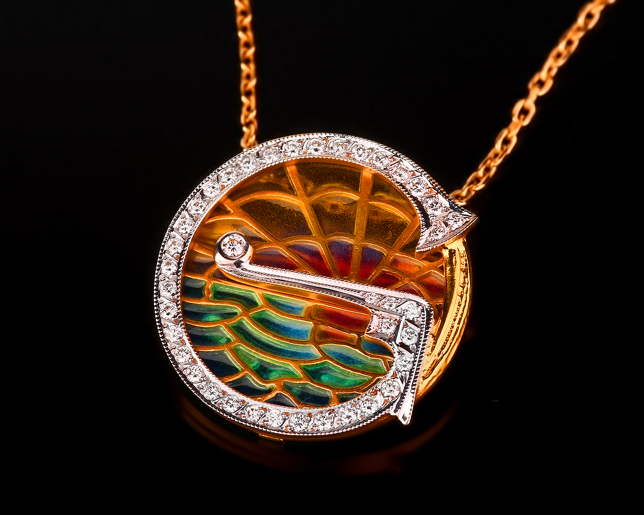 Интересная бриллиантовая подвеска 0.45ct Masriera