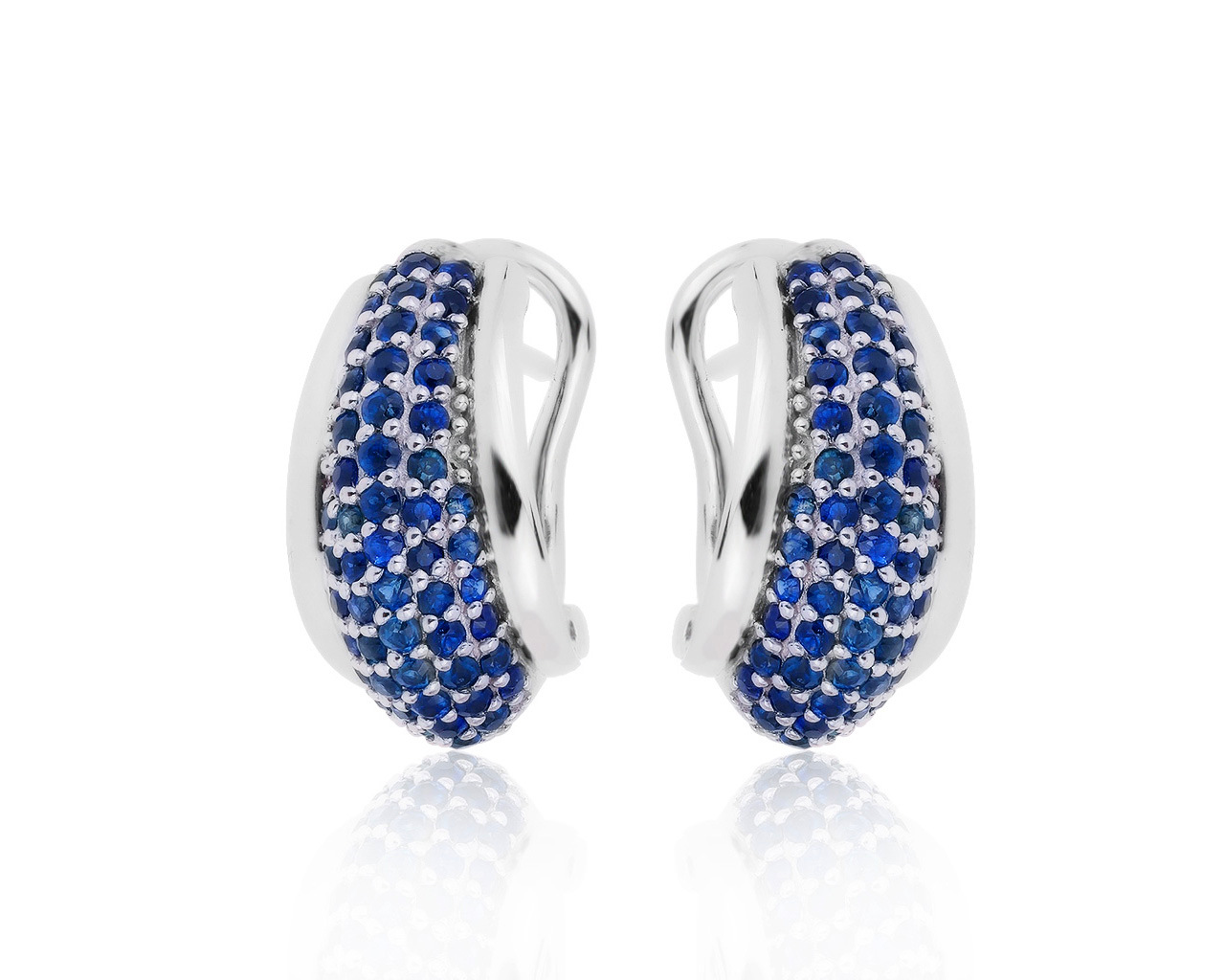 Элегантные золотые серьги с сапфирами 2.00ct 100820/4