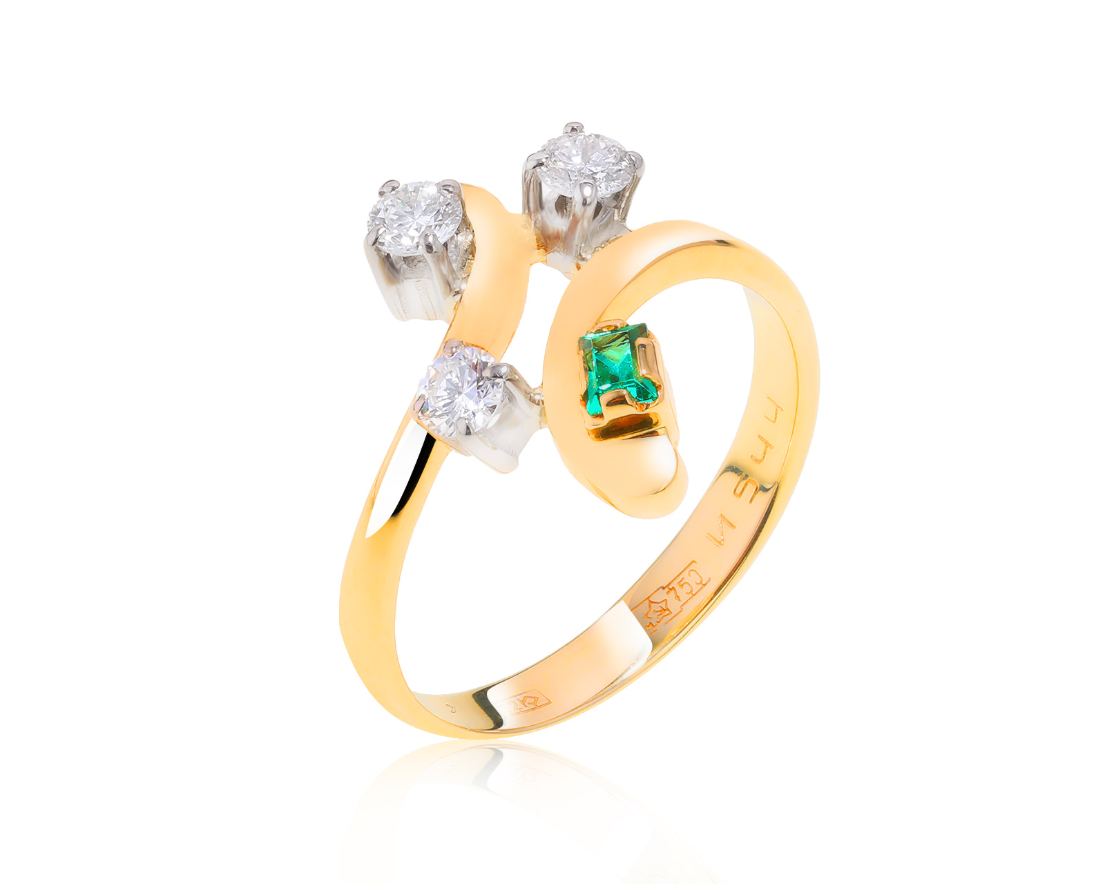 Модное золотое кольцо с бриллиантами 0.36ct 190122/2