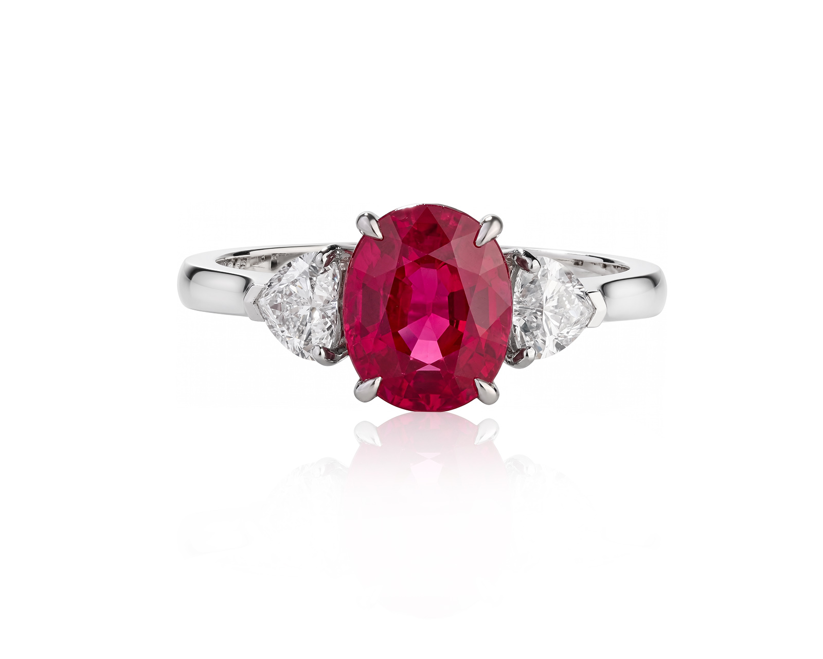 Платиновое кольцо с рубином 3.17ct и бриллиантами 0.59ct Evgeny Matveev