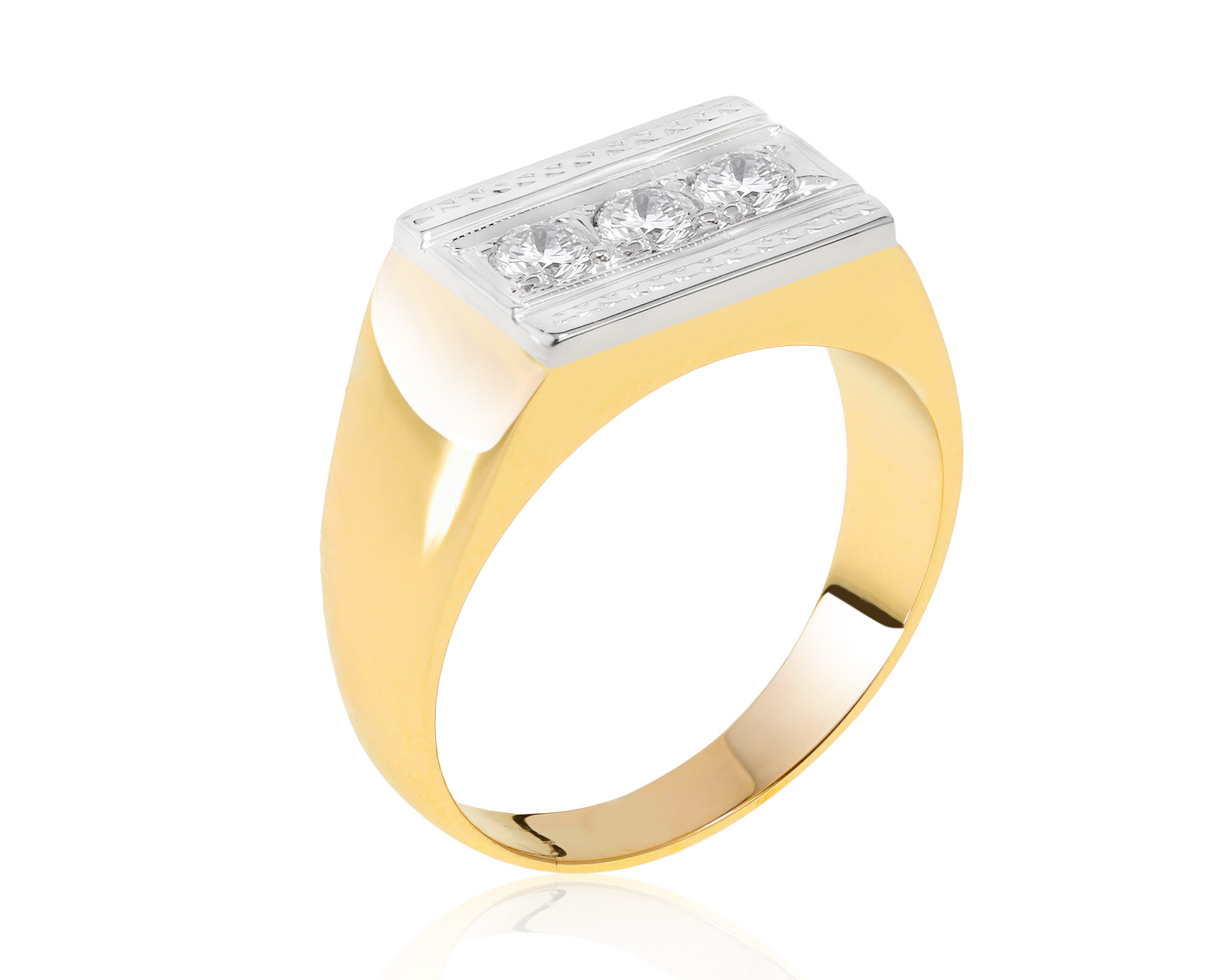 Солидное золотое кольцо с бриллиантами 0.54ct 211121/7