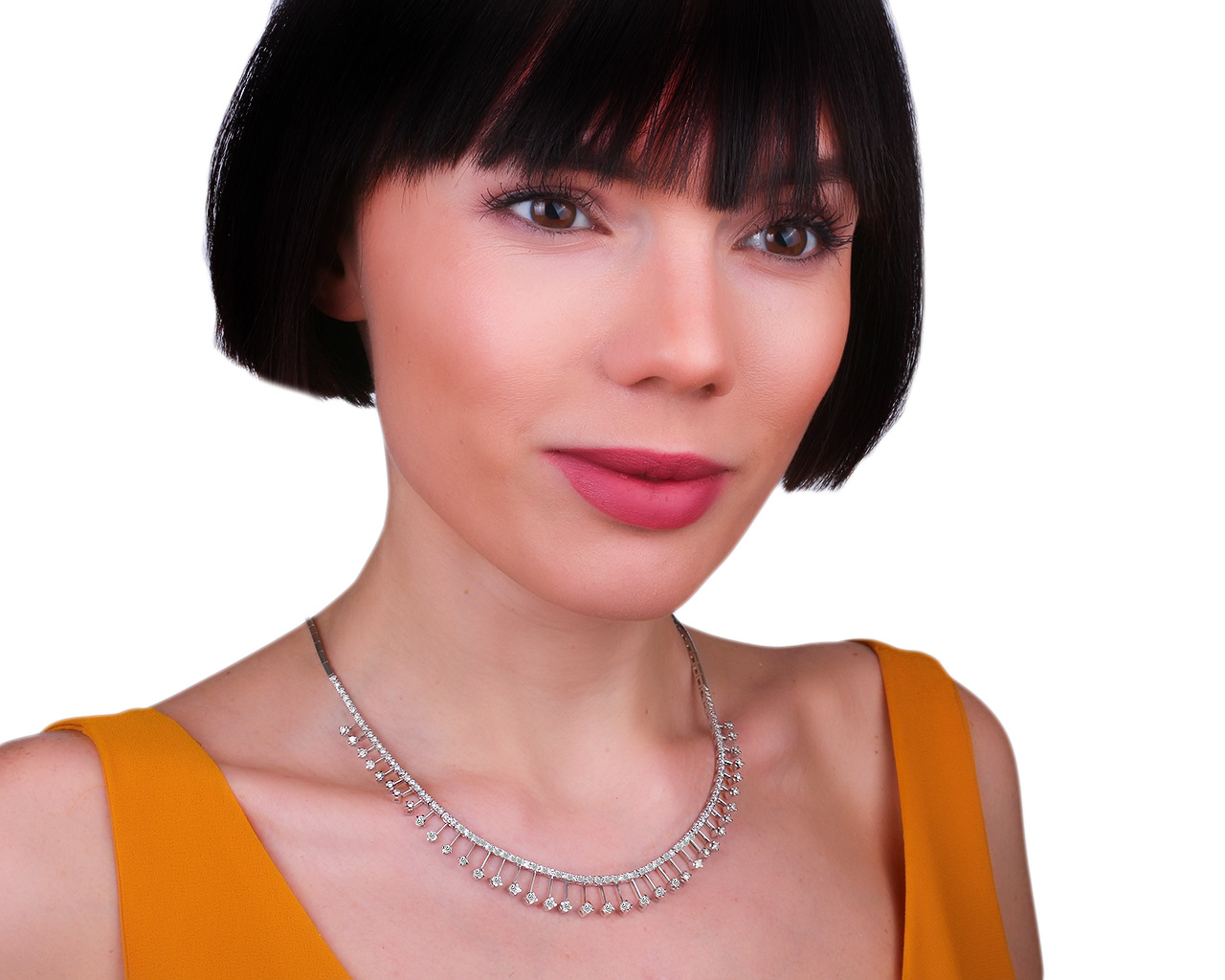 Итальянское золотое колье с бриллиантам 1.72ct Zen