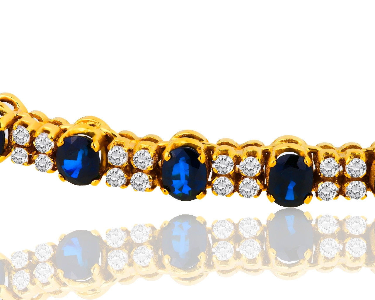 Золотой браслет с бриллиантами 0.61ct и сапфирами 3.55ct 040219/2