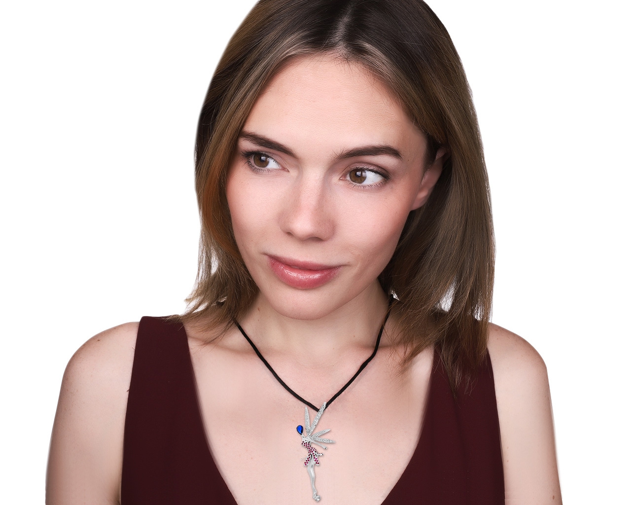 Модный золотой кулон с бриллиантами 1.03ct