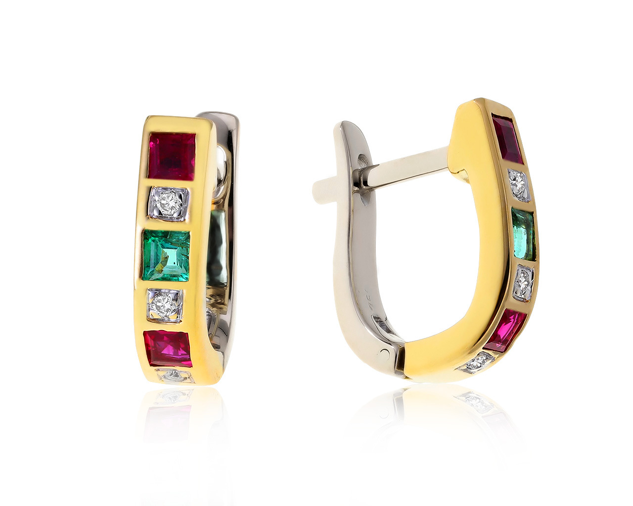 Оригинальные золотые серьги с рубинами 0.61ct Argos