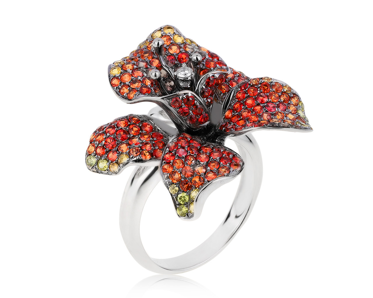 Женственное золотое кольцо с сапфирами 3.37ct 161120/10