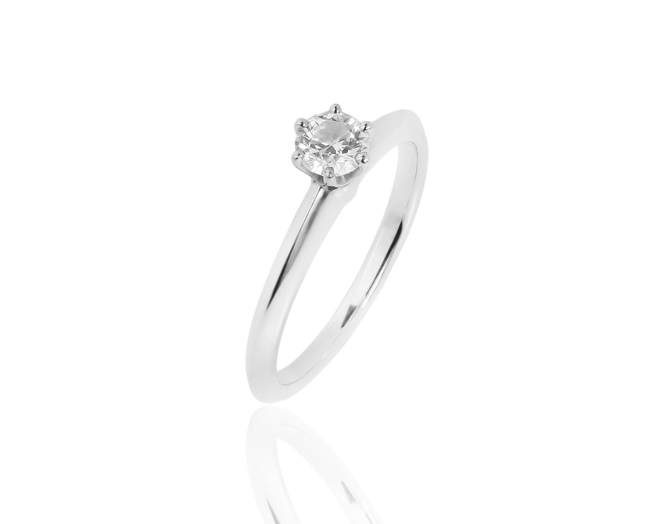 Помолвочное платиновое кольцо с бриллиантом 0.32ct Tiffany&Co