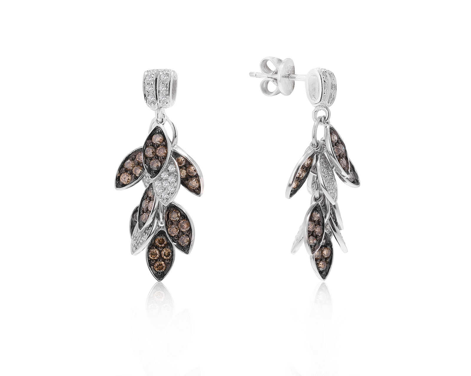 Изумительные золотые серьги с бриллиантами 1.60ct 180822/19