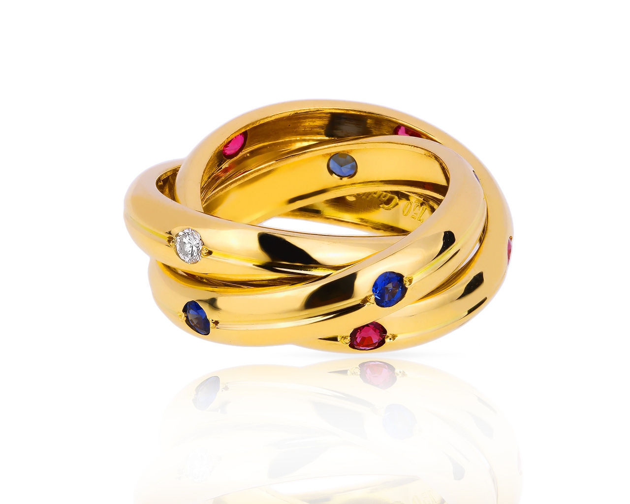 Удивительное золотое кольцо Trinity De Cartier 110418/9
