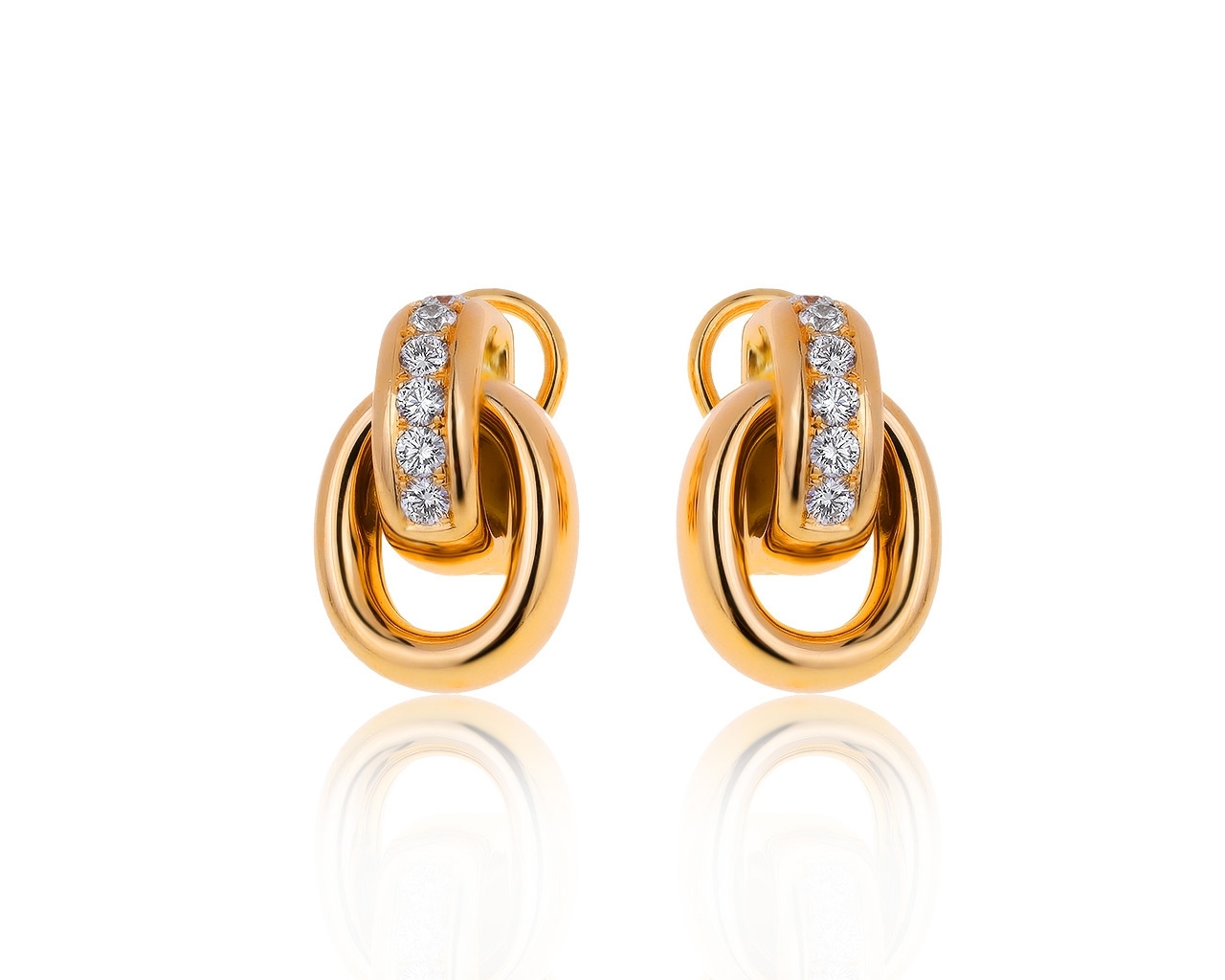 Оригинальные золотые серьги с бриллиантами 0.66ct Chopard 070320/4 Оригинальные золотые серьги с бриллиантами 0.66ct Chopard 070320/4
