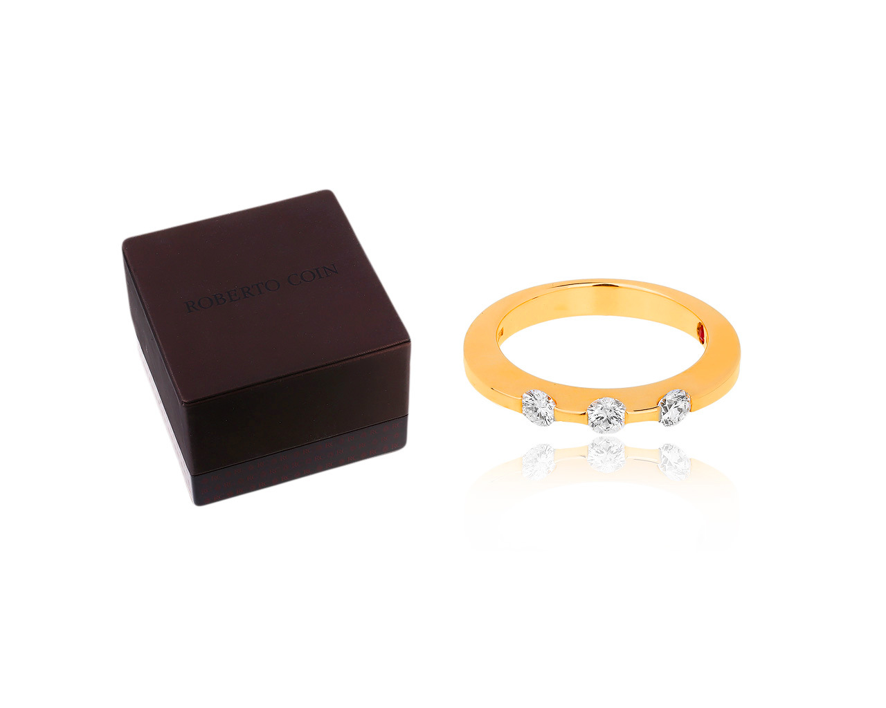 Золотое кольцо с рубинами и бриллиантами 0.39ct Roberto Coin