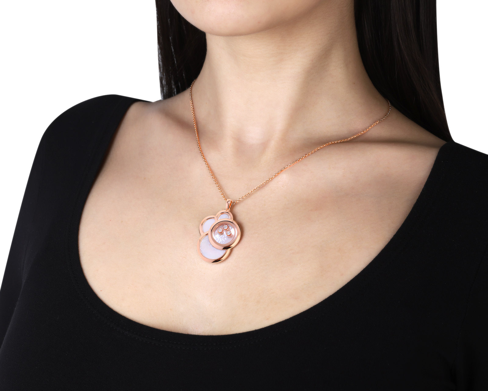 Оригинальный золотой кулон Chopard Happy Diamonds