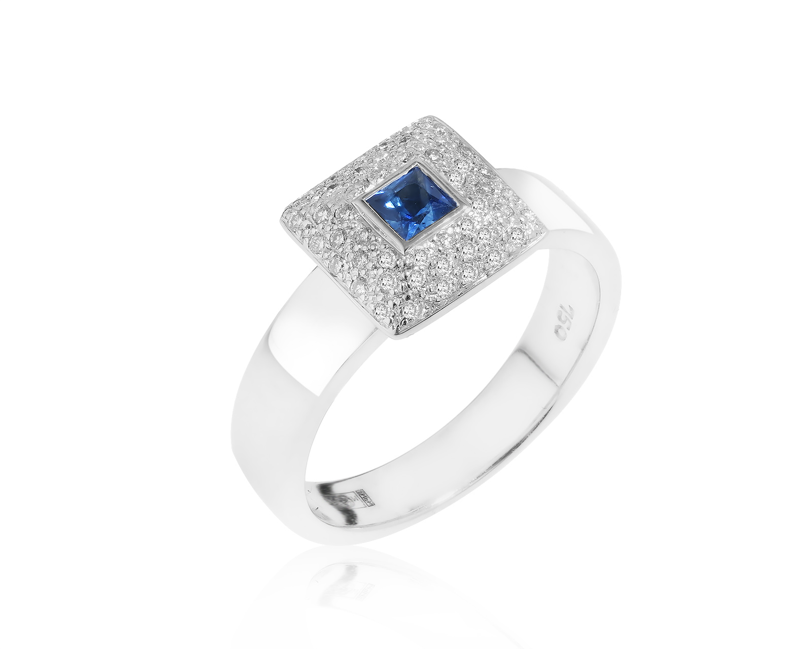 Престижное золотое кольцо с сапфиром 0.13ct 300422/4