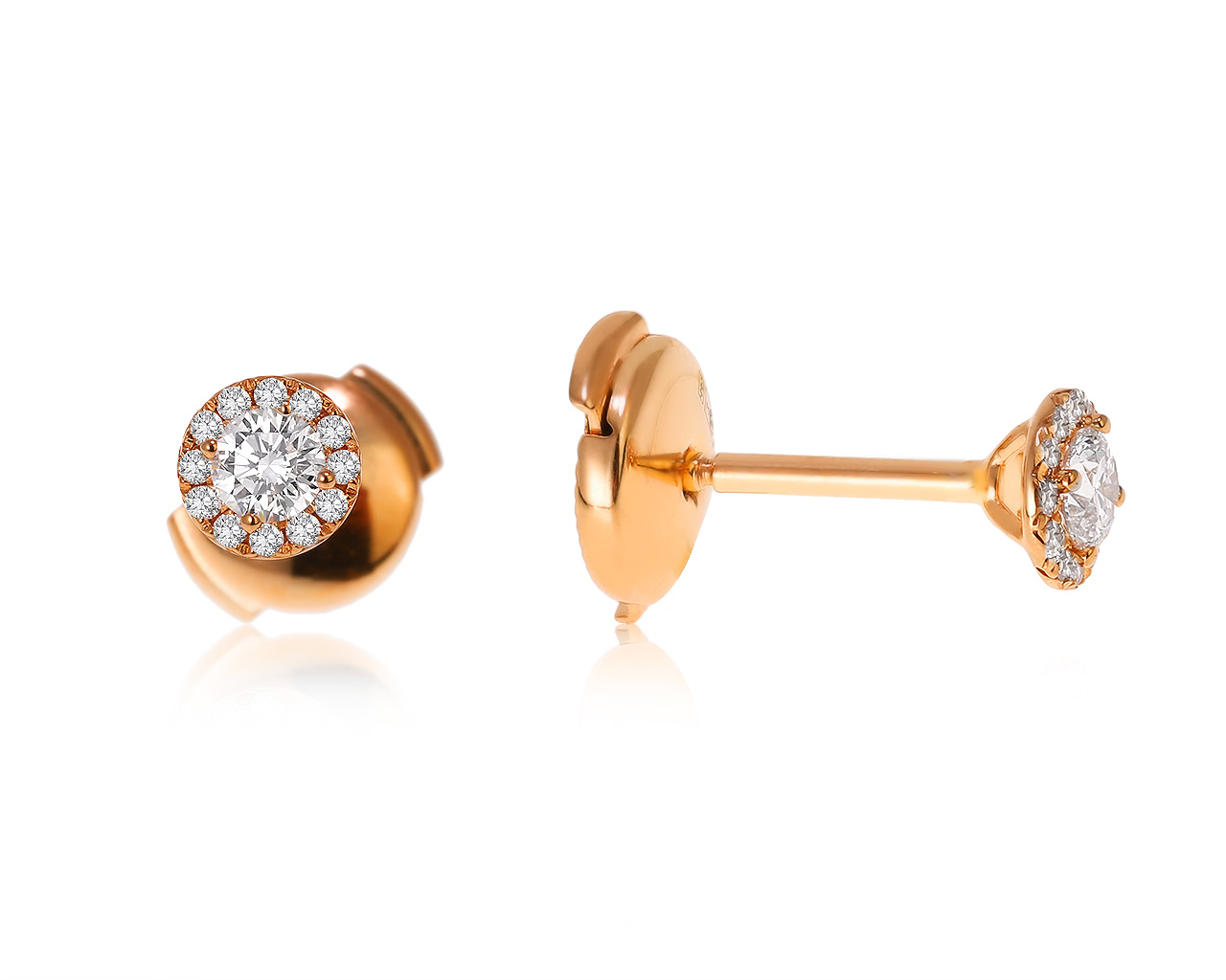 Оригинальные золотые серьги с бриллиантами 0.32ct Tiffany&Co
