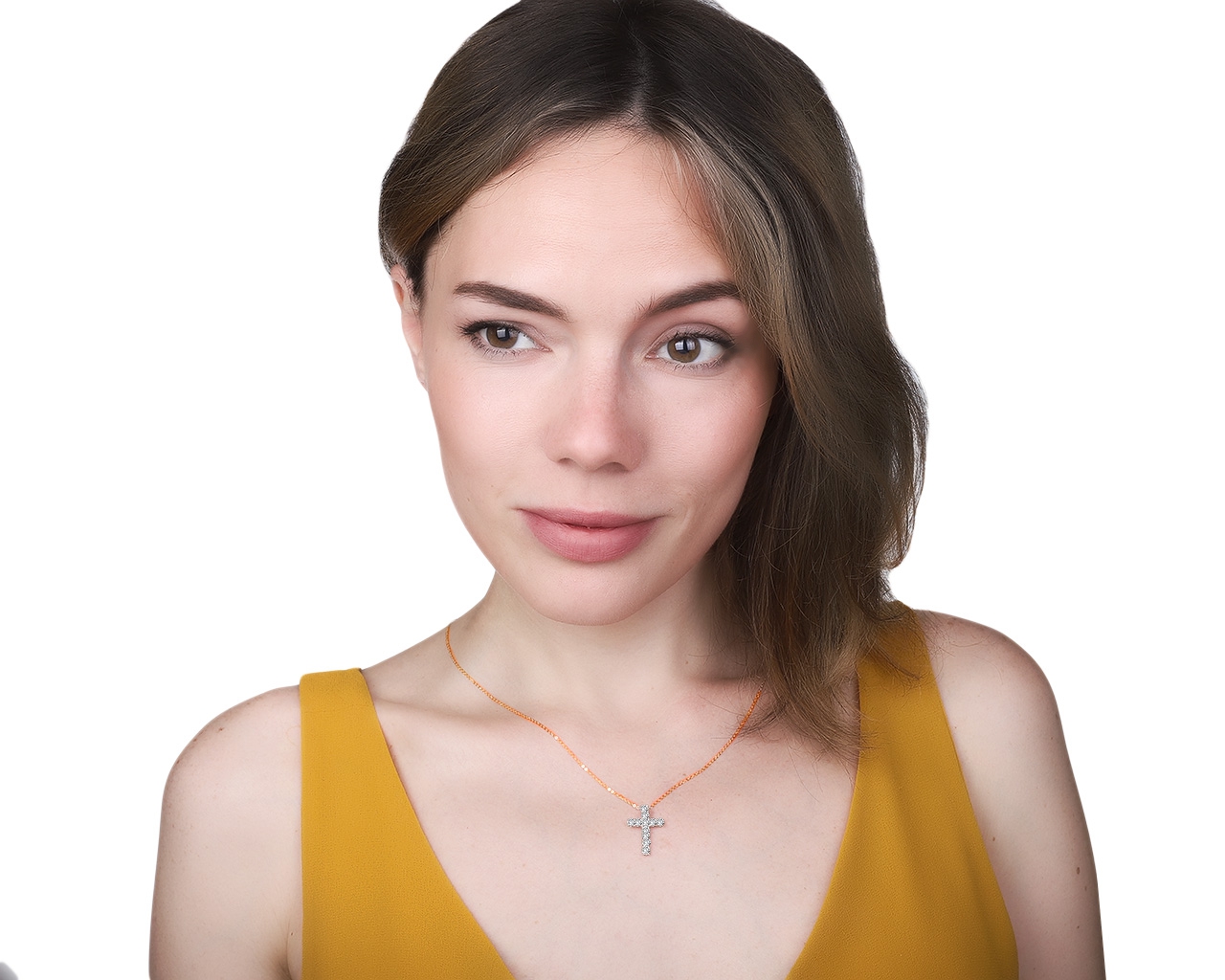 Достойный золотой кулон с бриллиантами 0.80ct