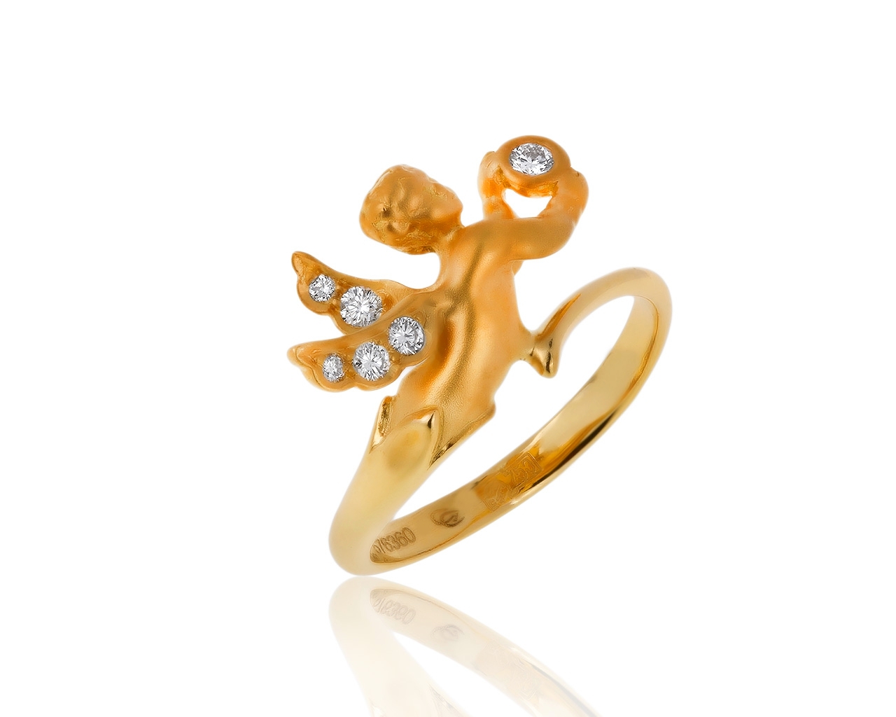 Оригинальное золотое кольцо с бриллиантами 0.10ct Carrera y Carrera 210220/14