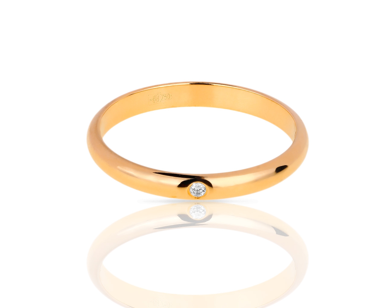 Обручальное золотое кольцо с бриллиантом Cartier 1895 090718/1