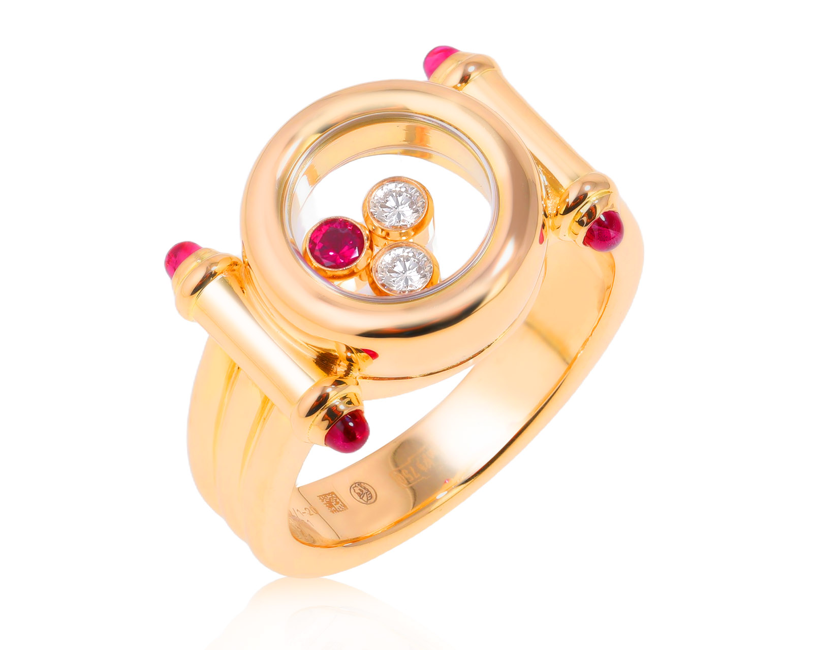 Оригинальное золотое кольцо Chopard Happy Diamonds 130825/6