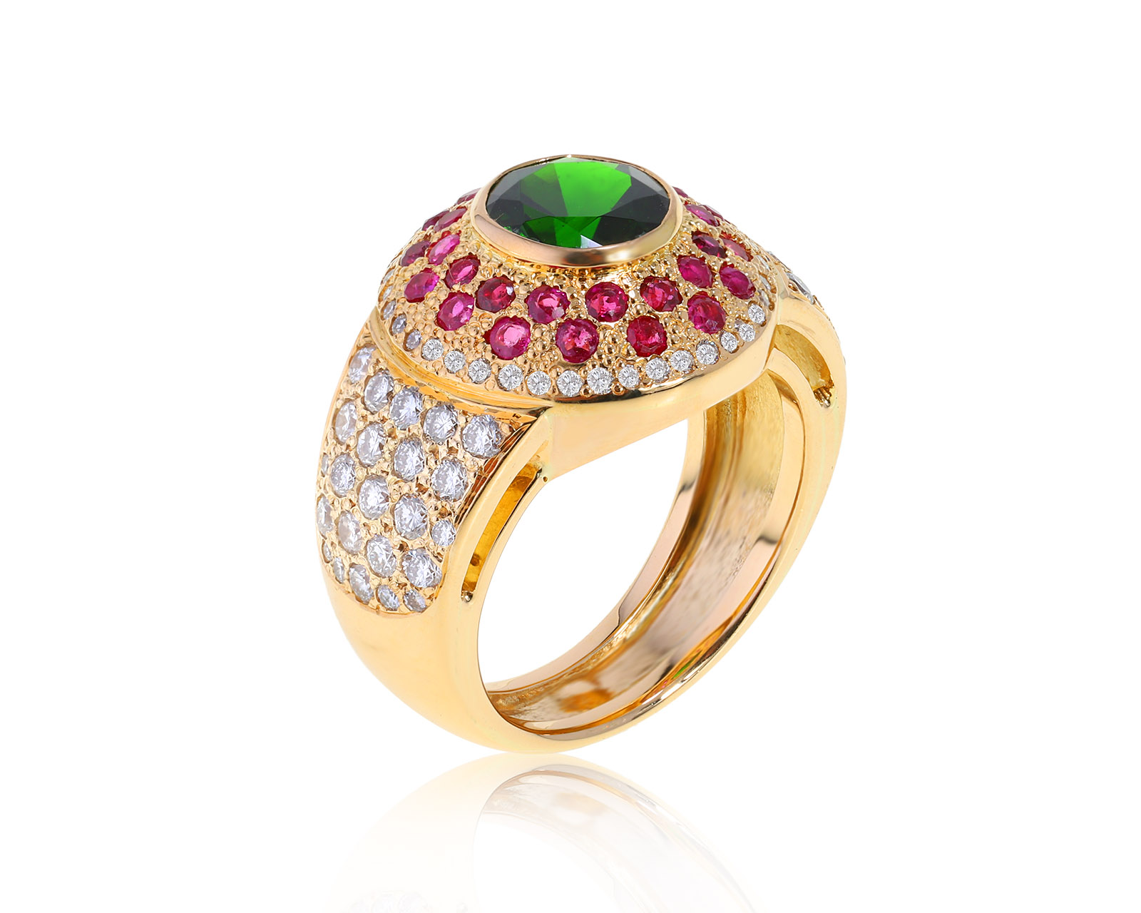 Удивительное золотое кольцо с хромдиопсидом 1.80ct 201022/7 Удивительное золотое кольцо с хромдиопсидом 1.80ct 201022/7