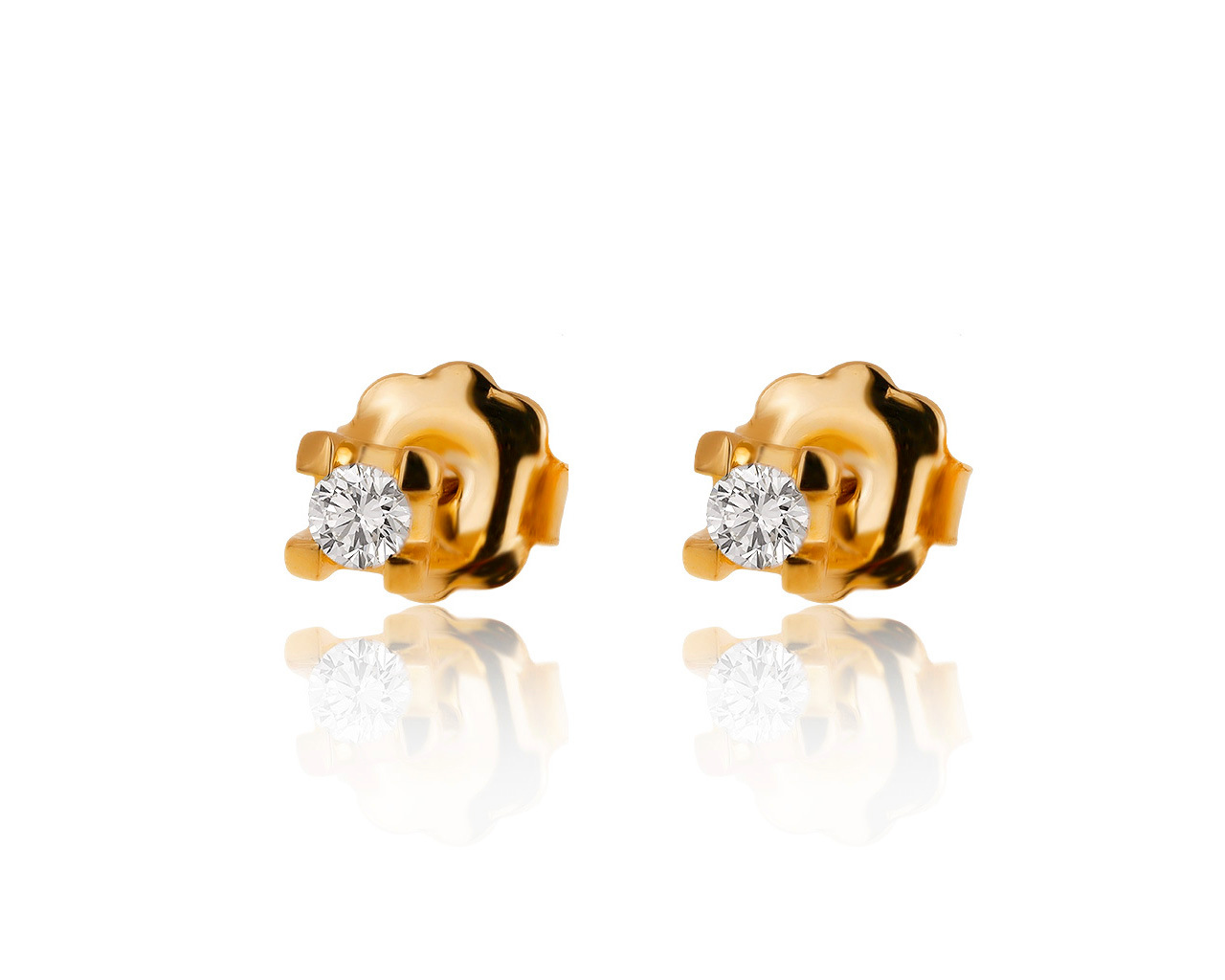 Итальянские золотые серьги с бриллиантами 0.19ct 280519/5